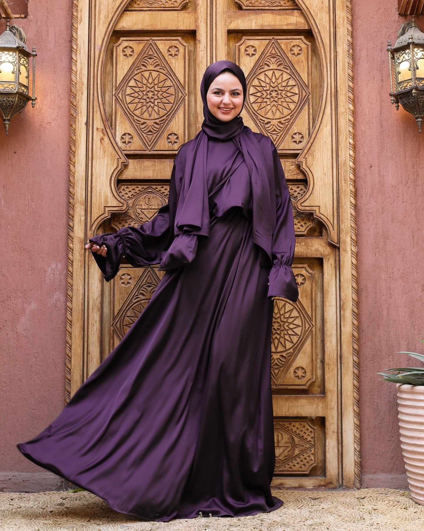 SHADOW PURPLE SATIN DRESS ISDAL