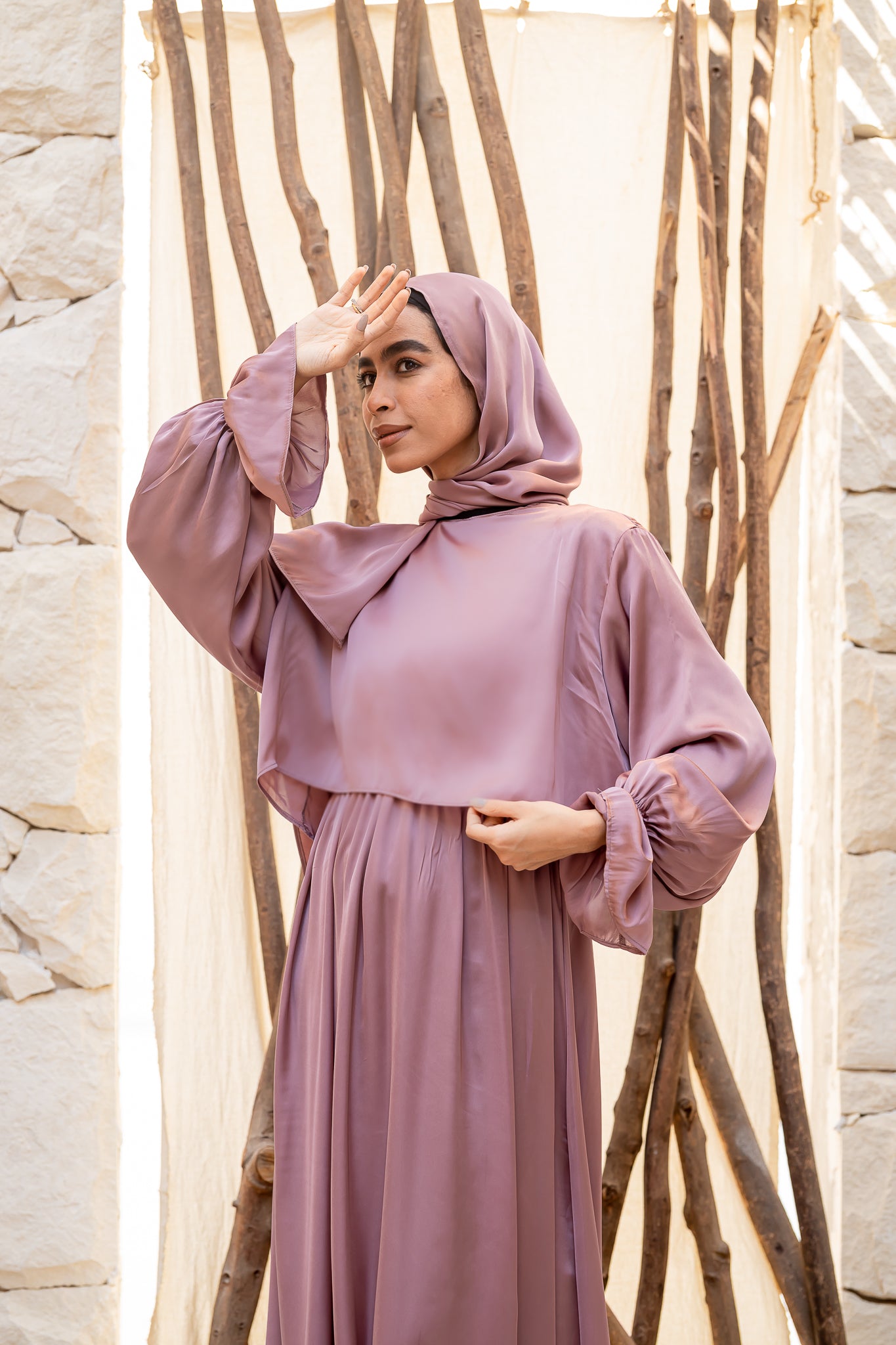 TAFFY PINK SATIN DRESS ISDAL
