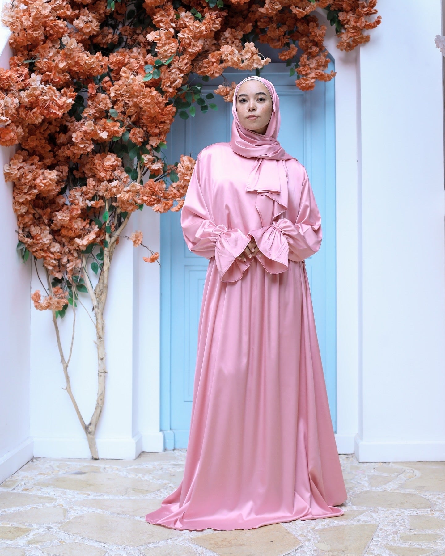 BUBBLEGUM PINK SATIN DRESS ISDAL