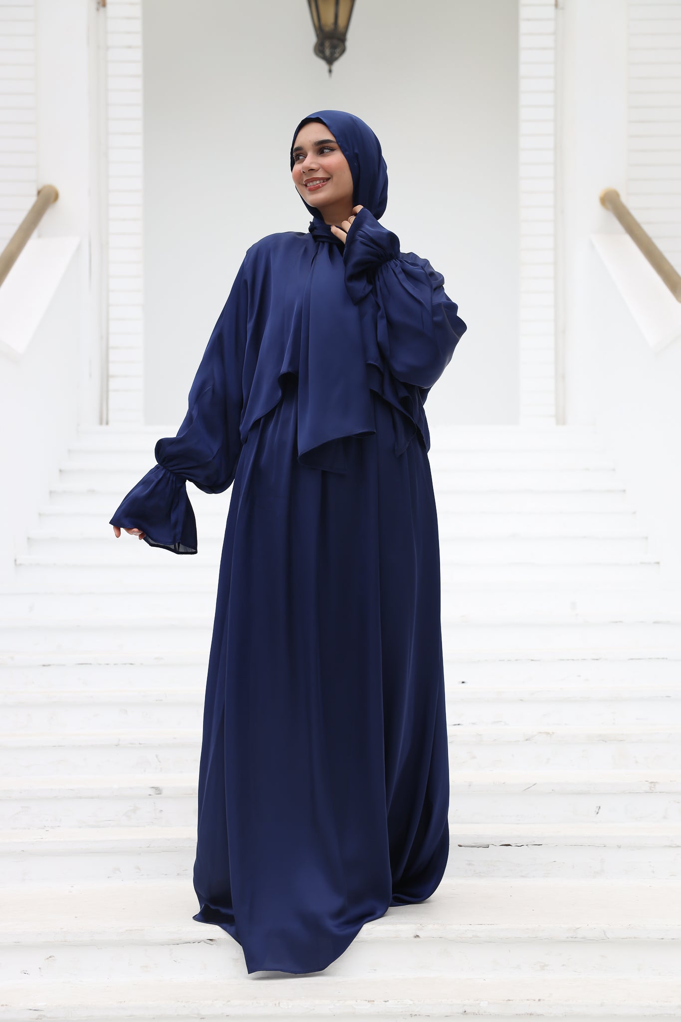 MIDNIGHT BLUE SATIN DRESS ISDAL