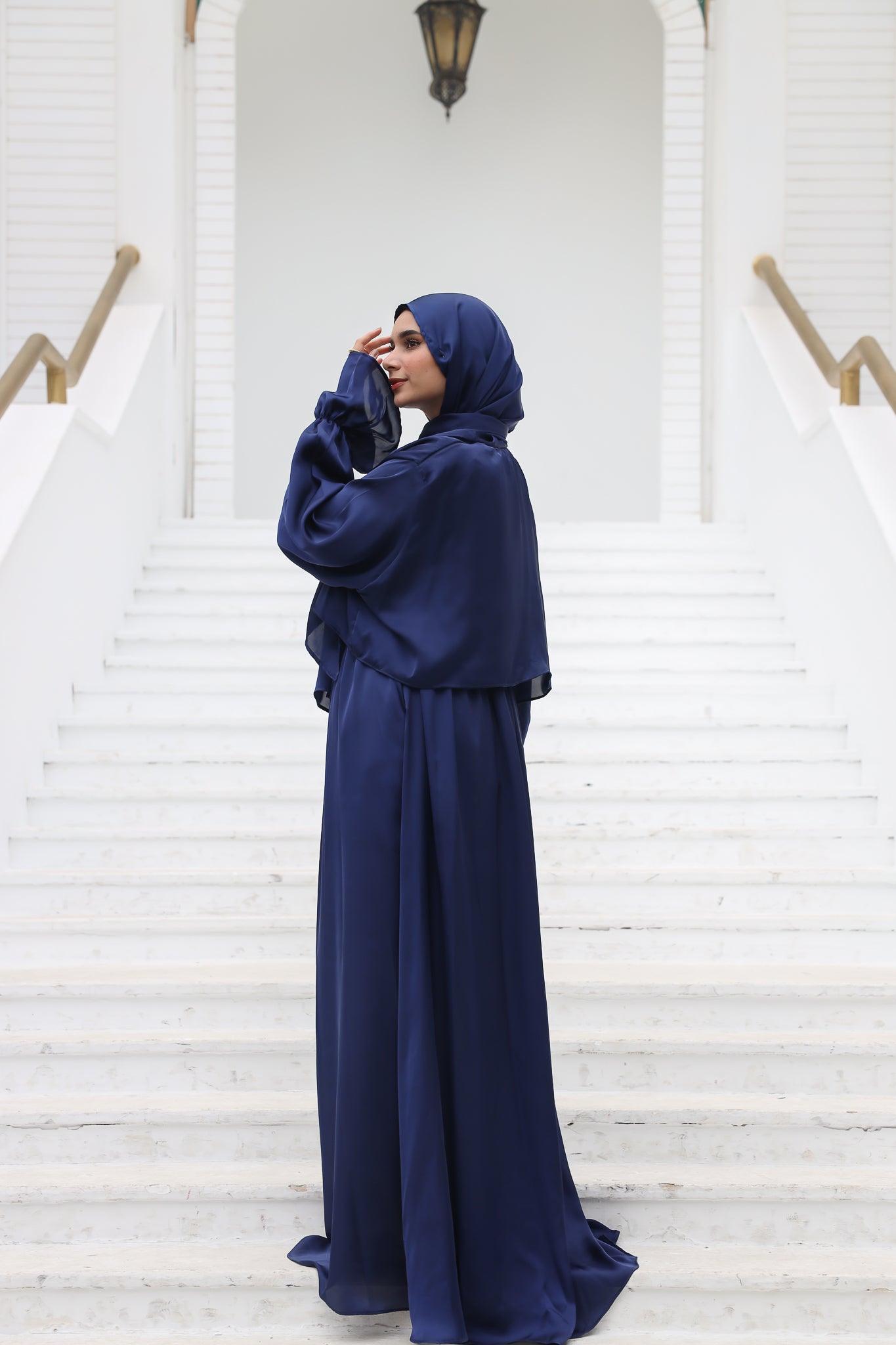 MIDNIGHT BLUE SATIN DRESS ISDAL