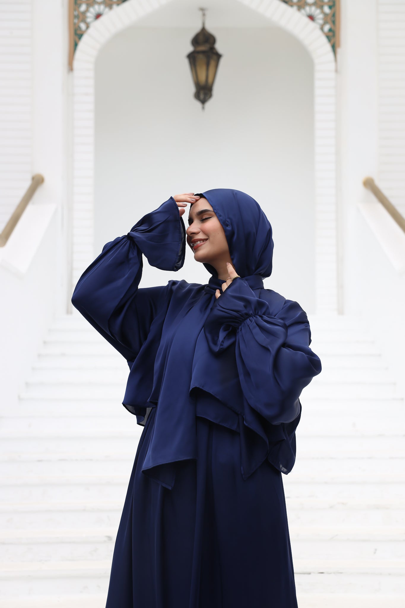 MIDNIGHT BLUE SATIN DRESS ISDAL