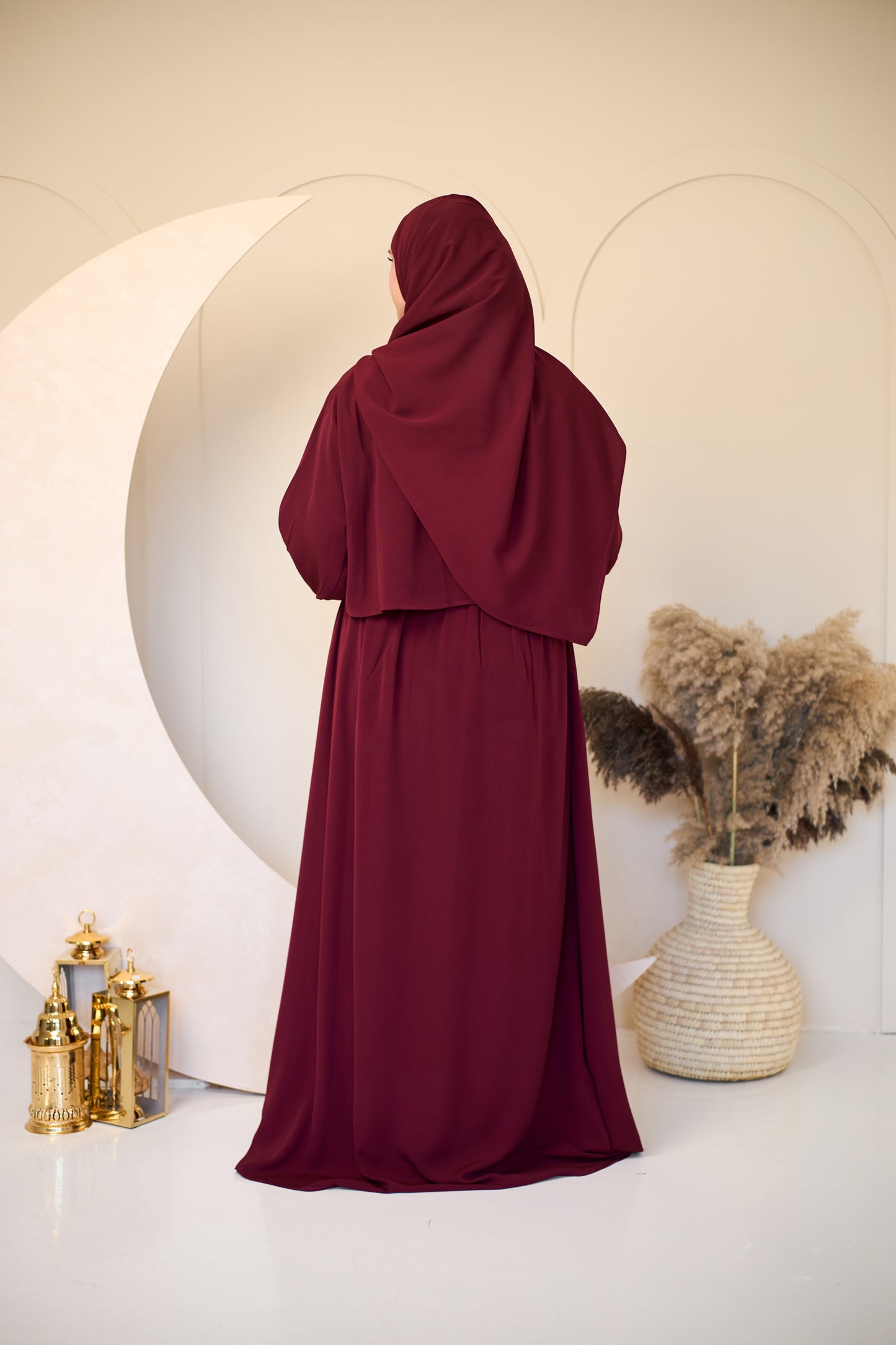 RUBY MAROON CREPE DRESSY ISDAL
