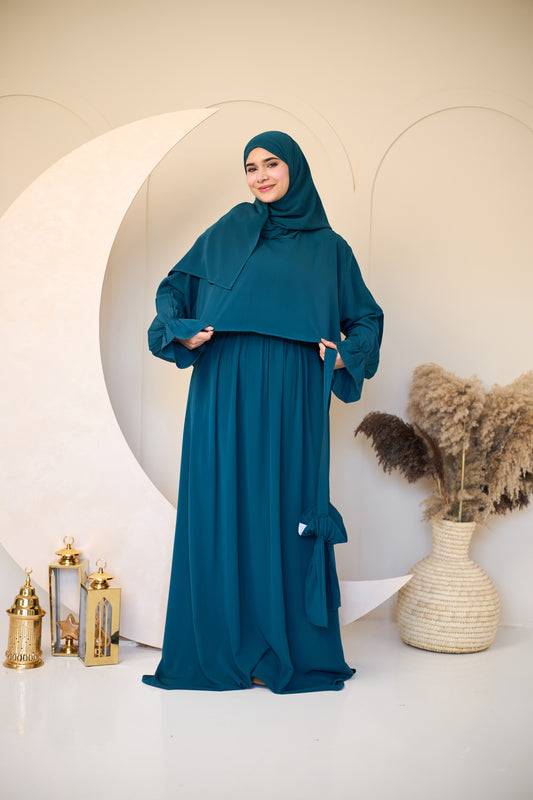 TEAL CREPE DRESSY ISDAL