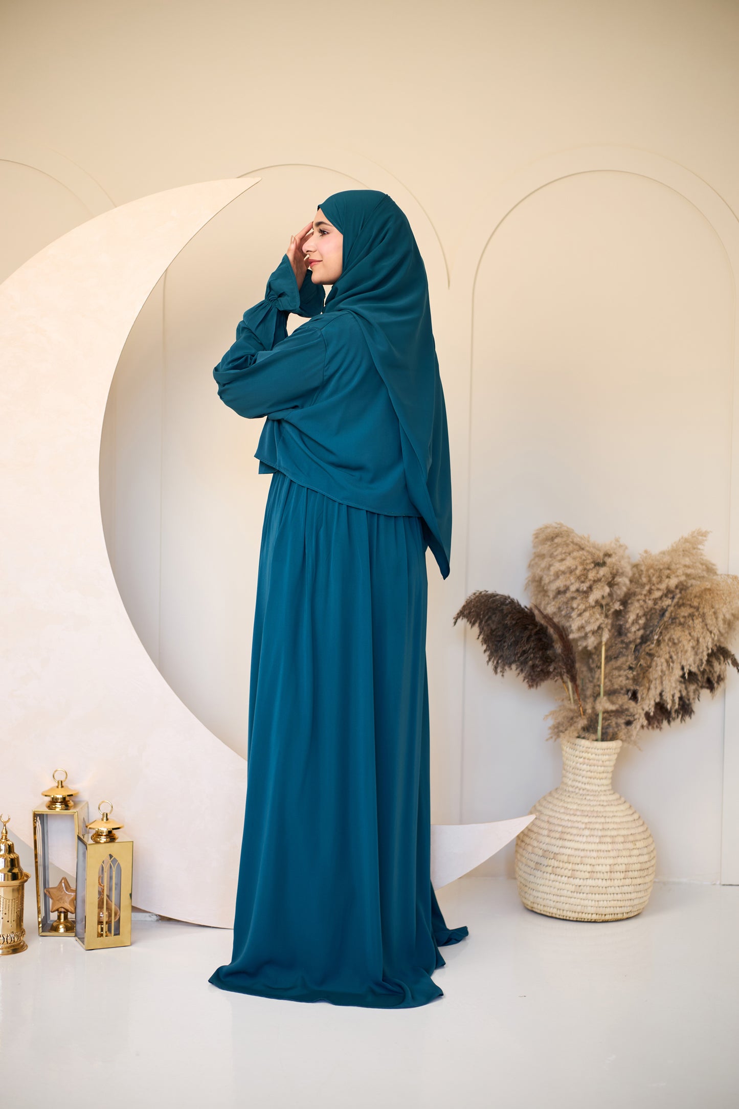 TEAL CREPE DRESSY ISDAL