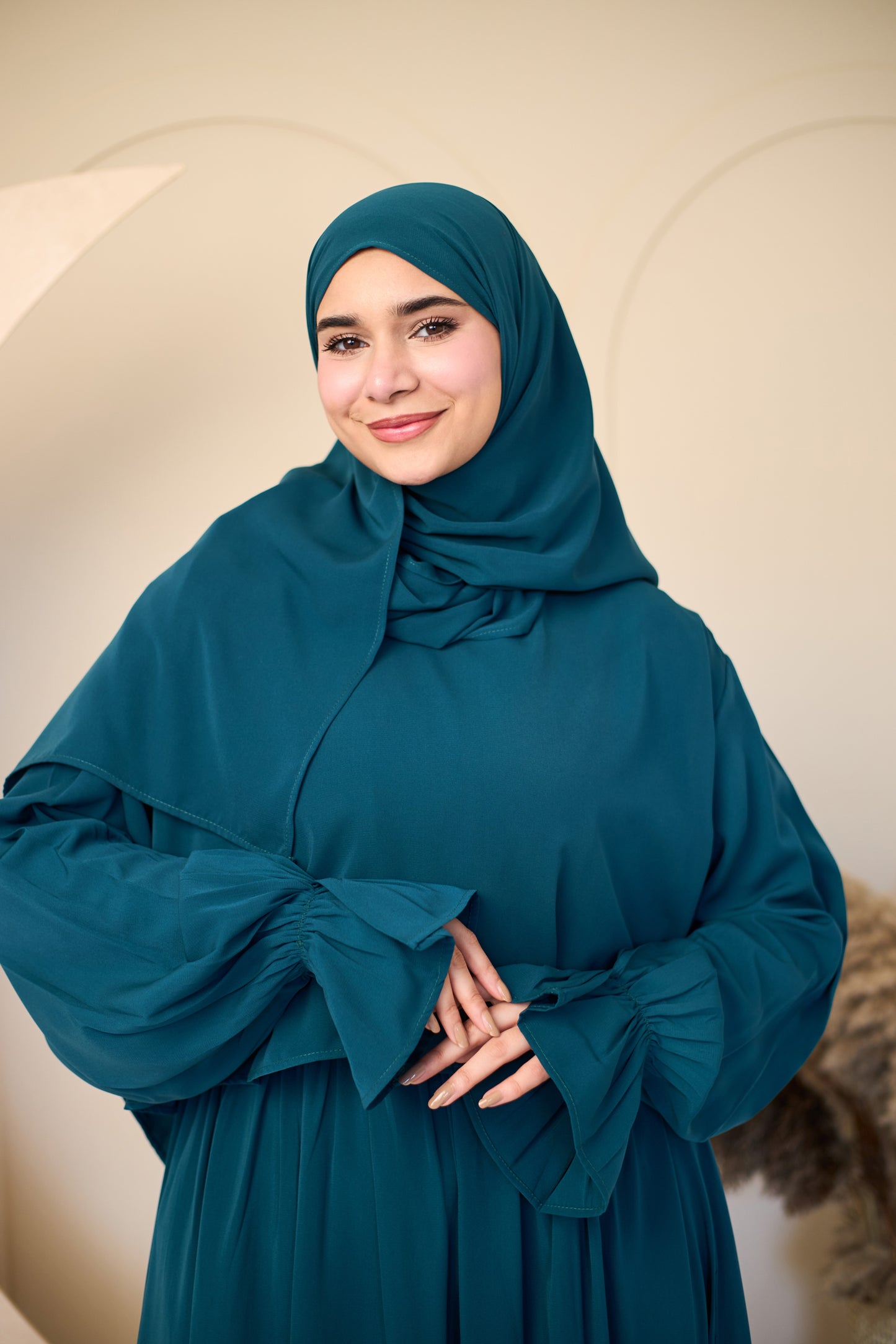 TEAL CREPE DRESSY ISDAL