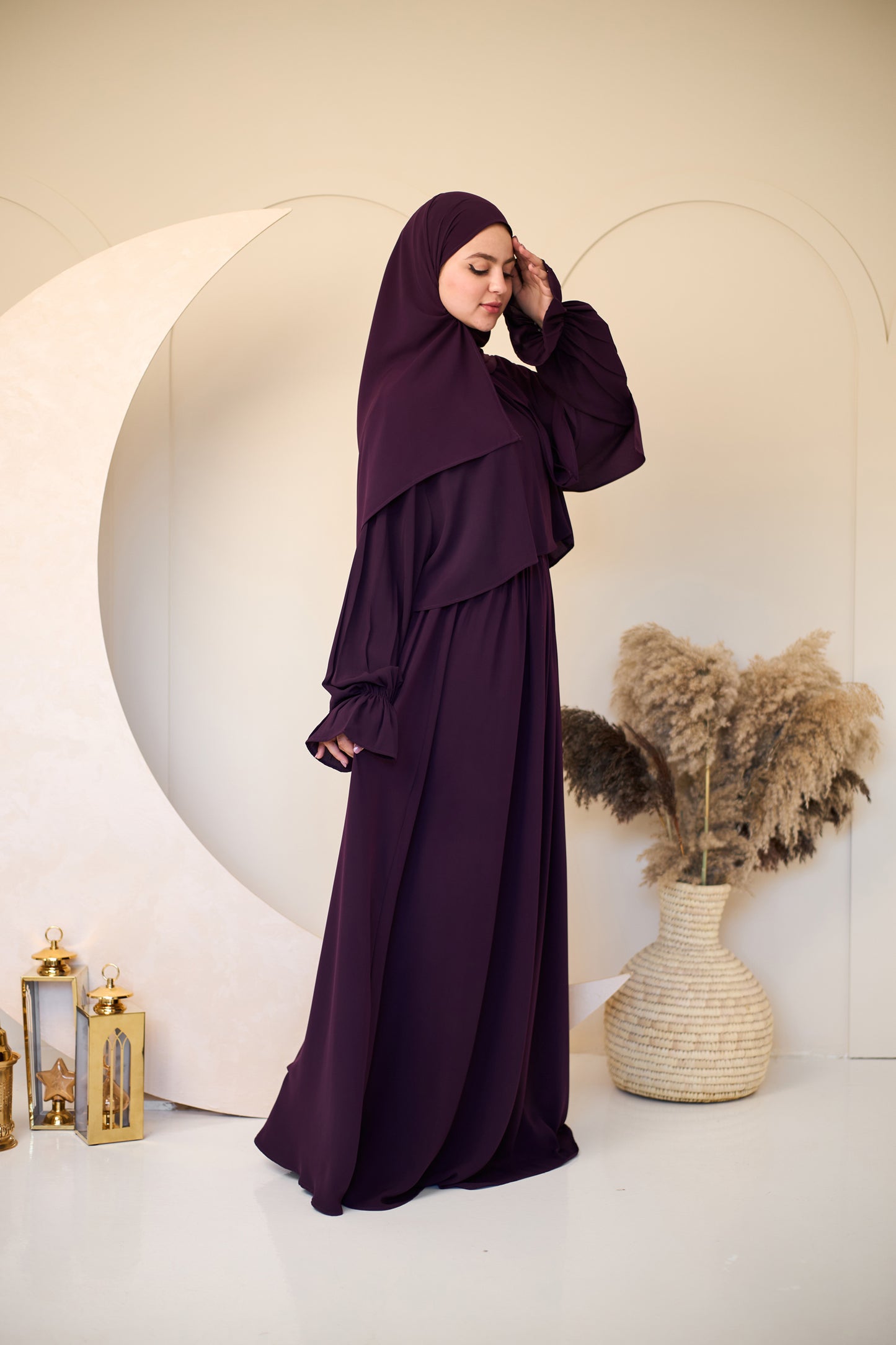 PURPLE CREPE DRESSY ISDAL