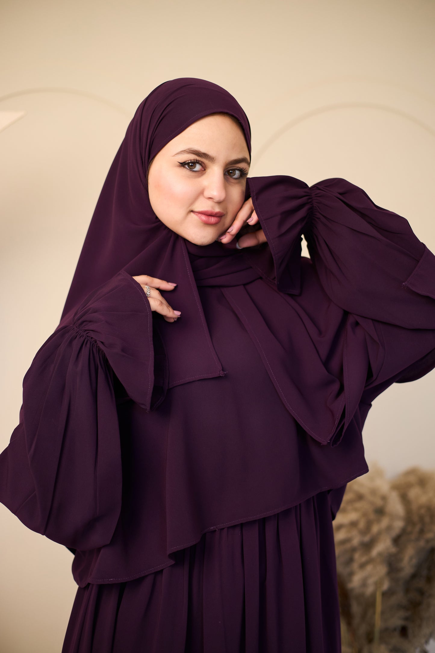 PURPLE CREPE DRESSY ISDAL