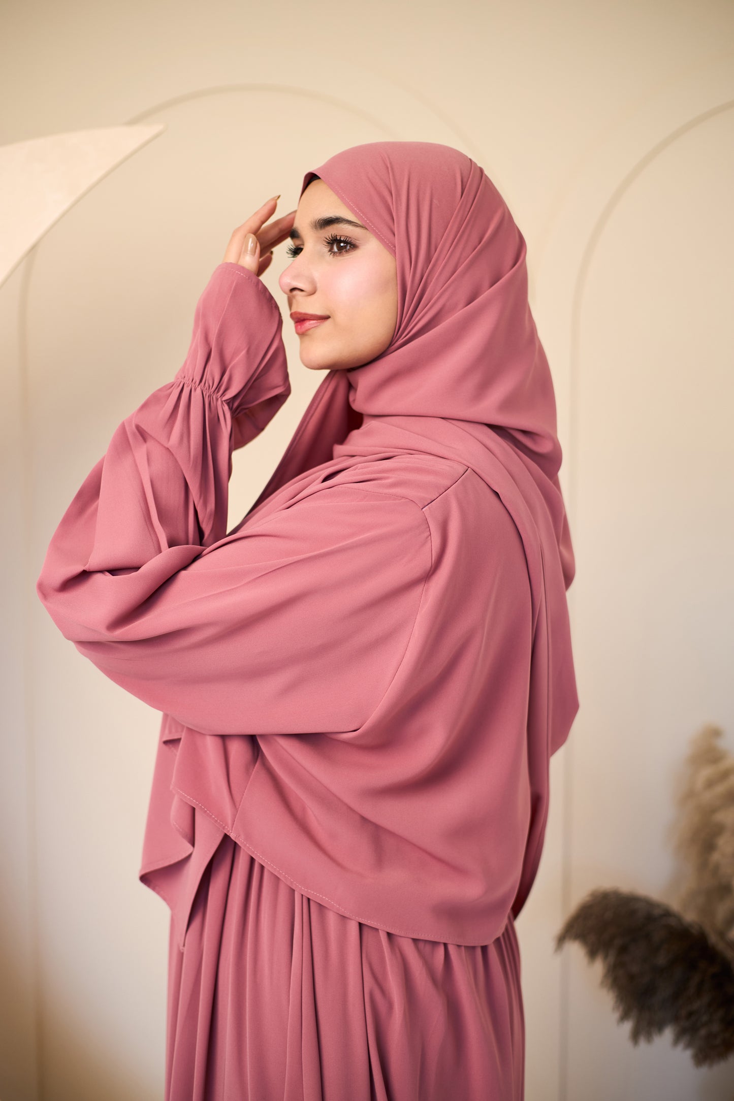 PINK ROSE CREPE DRESSY ISDAL
