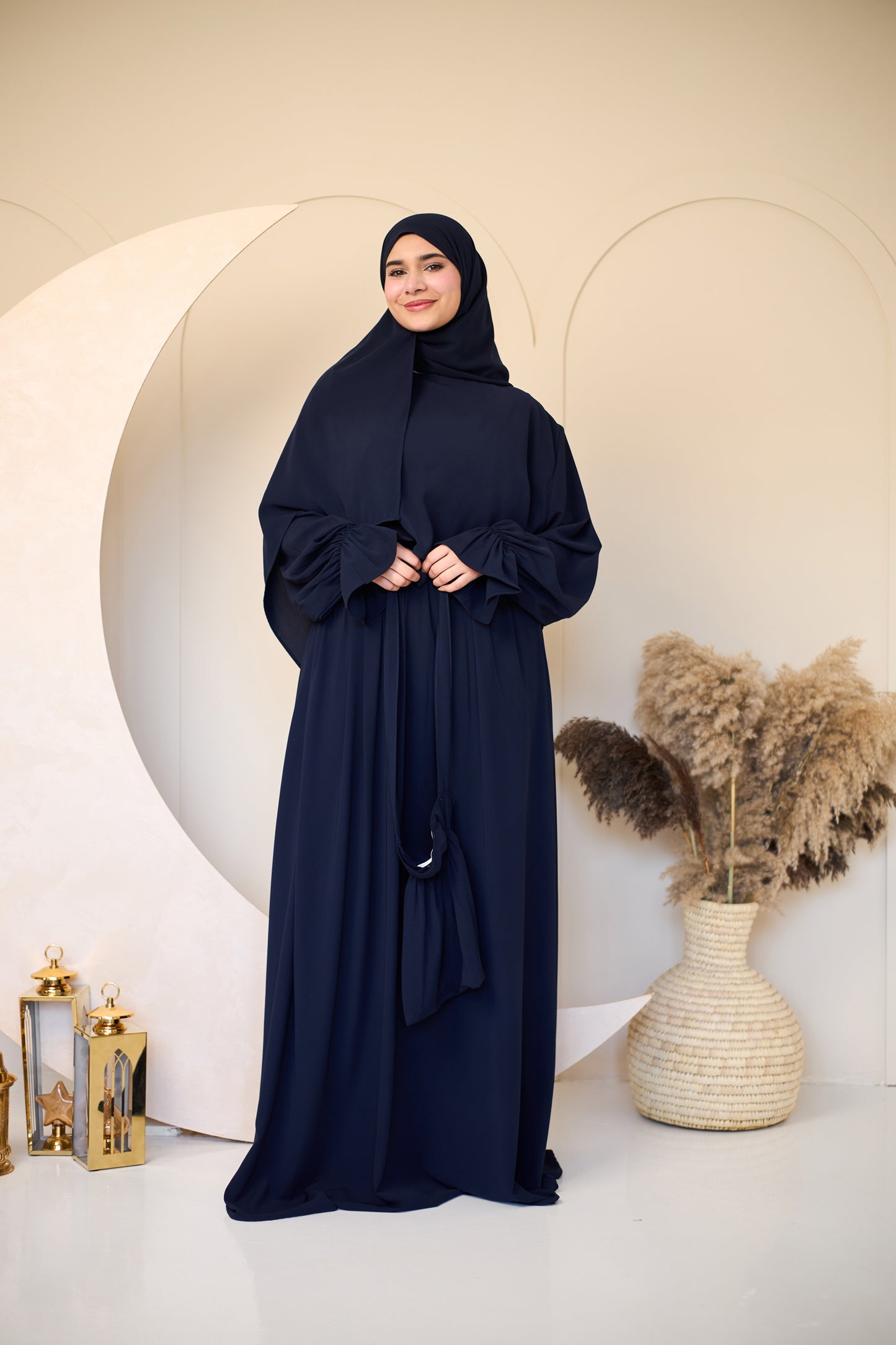 NAVY BLUE CREPE DRESSY ISDAL