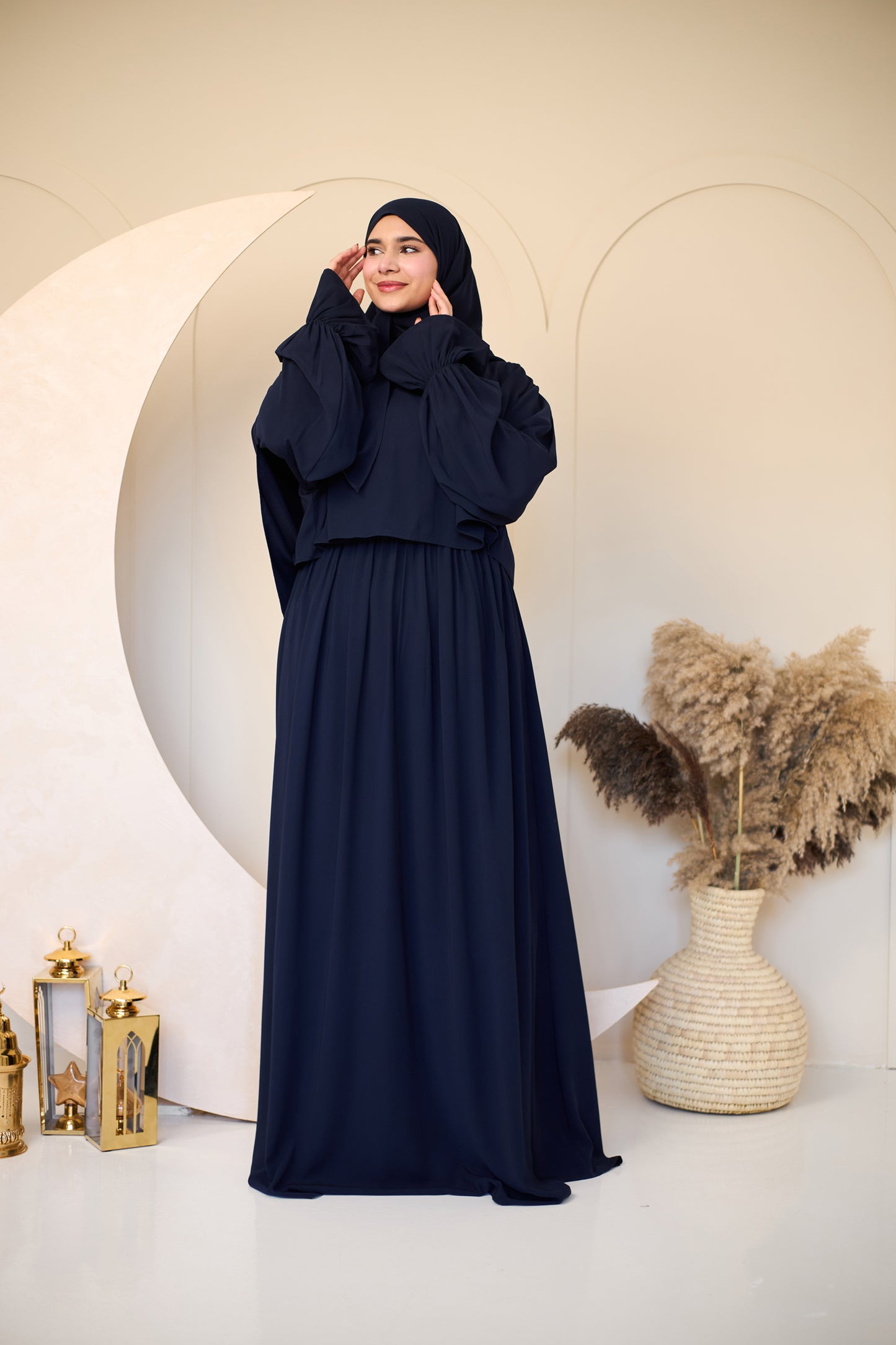 NAVY BLUE CREPE DRESSY ISDAL