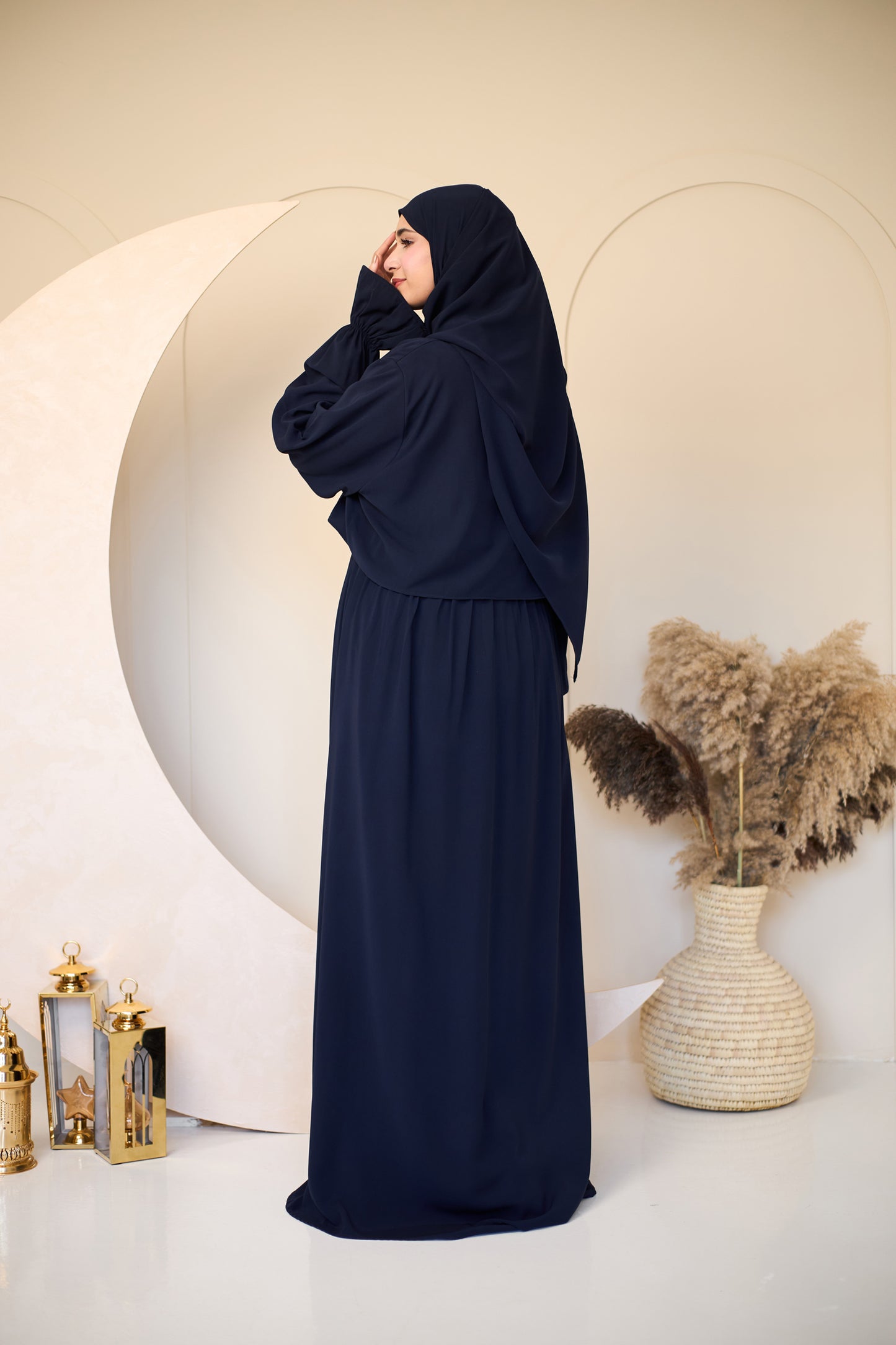 NAVY BLUE CREPE DRESSY ISDAL