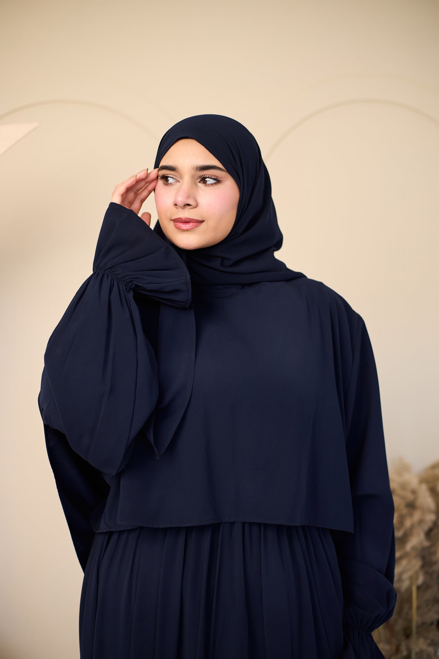 NAVY BLUE CREPE DRESSY ISDAL
