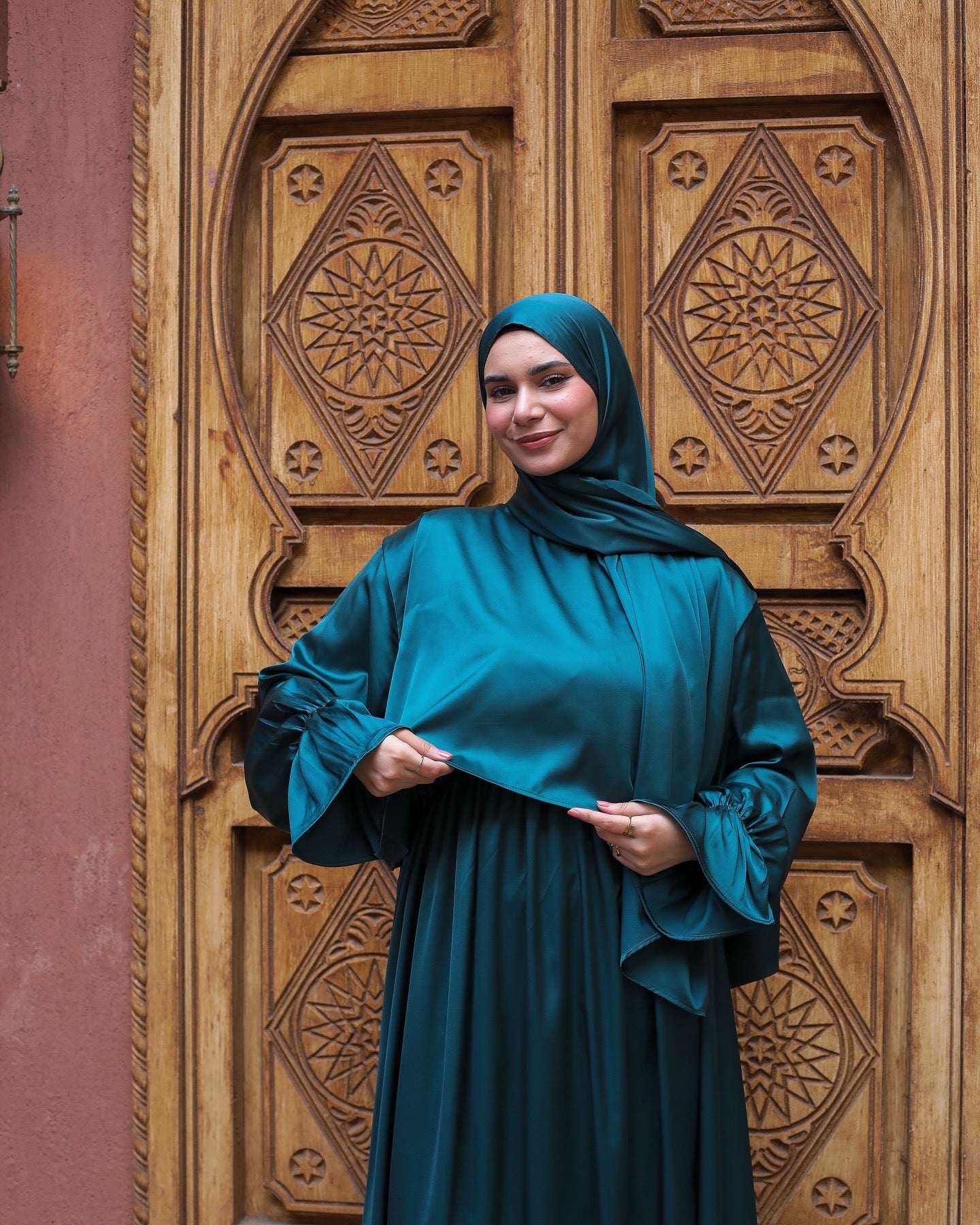 DEEP TEAL SATIN DRESS ISDAL