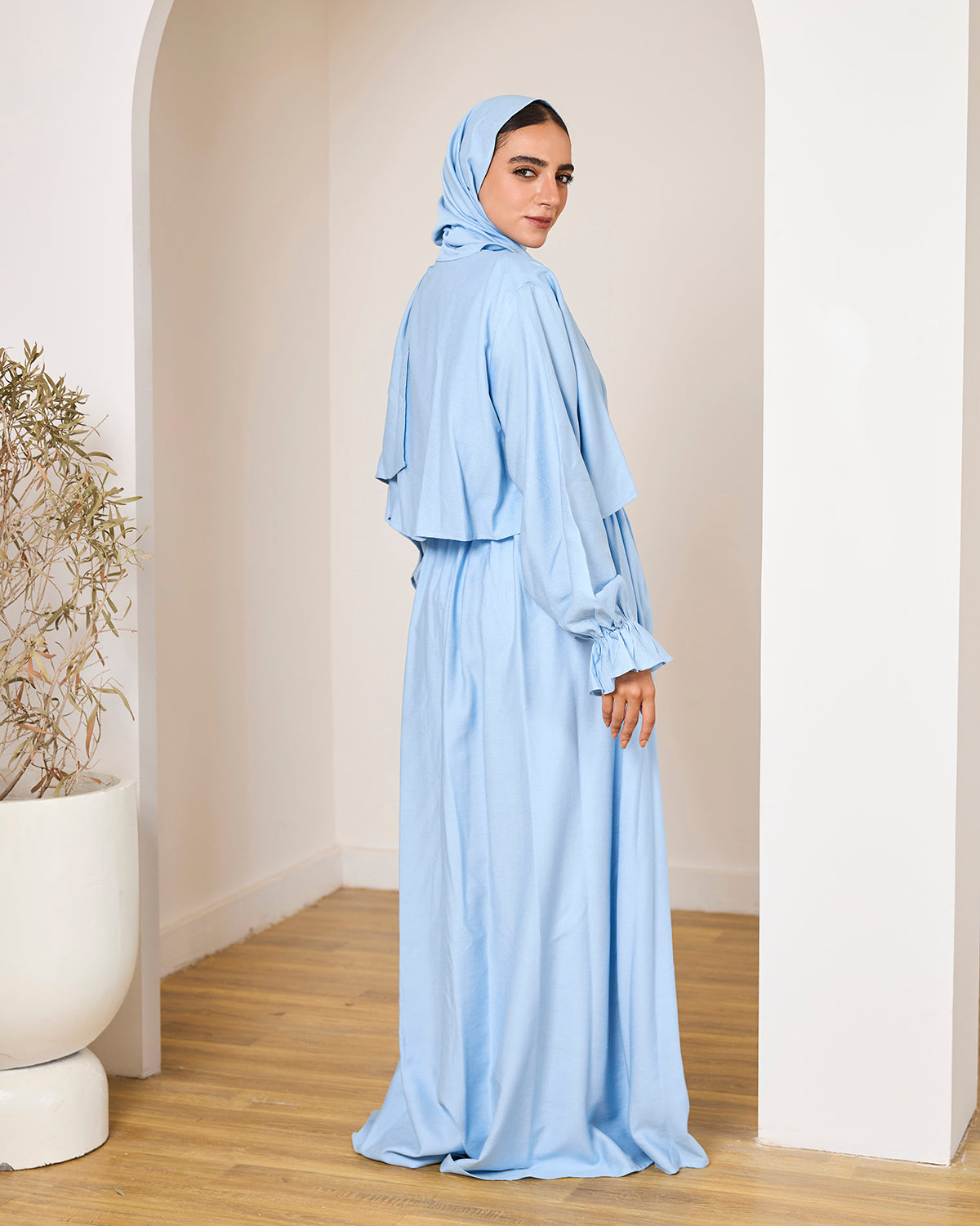 BABY BLUE LINEN DRESSY ISDAL