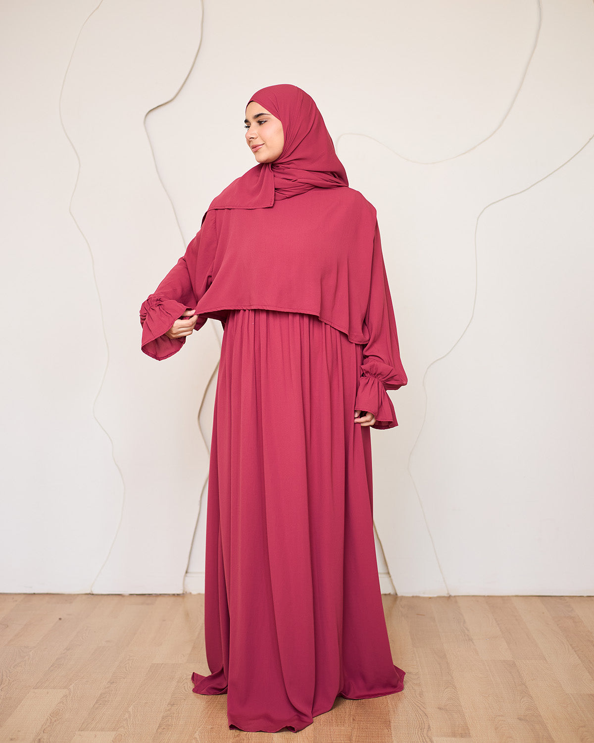 BRICK RED CREPE DRESSY ISDAL