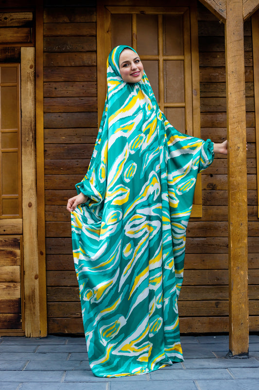 OCEAN BREATH PRINT SATIN MALHAFA ISDAL