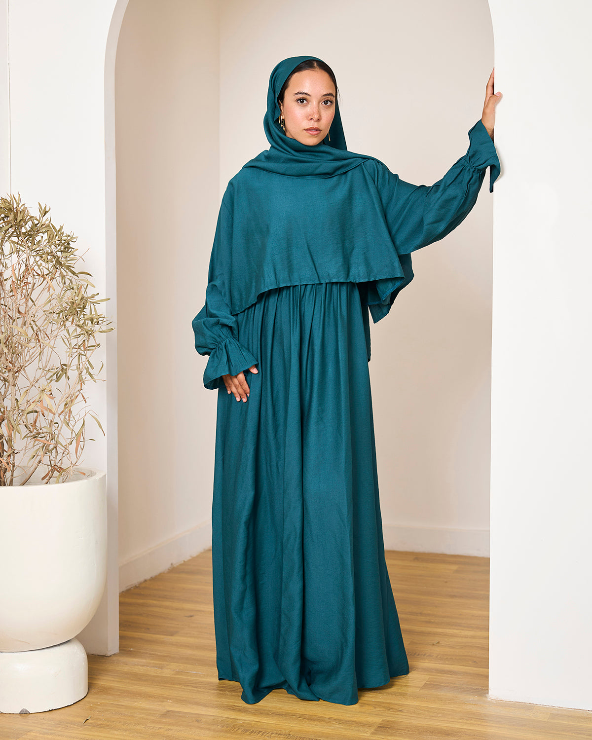 TEAL LINEN DRESSY ISDAL