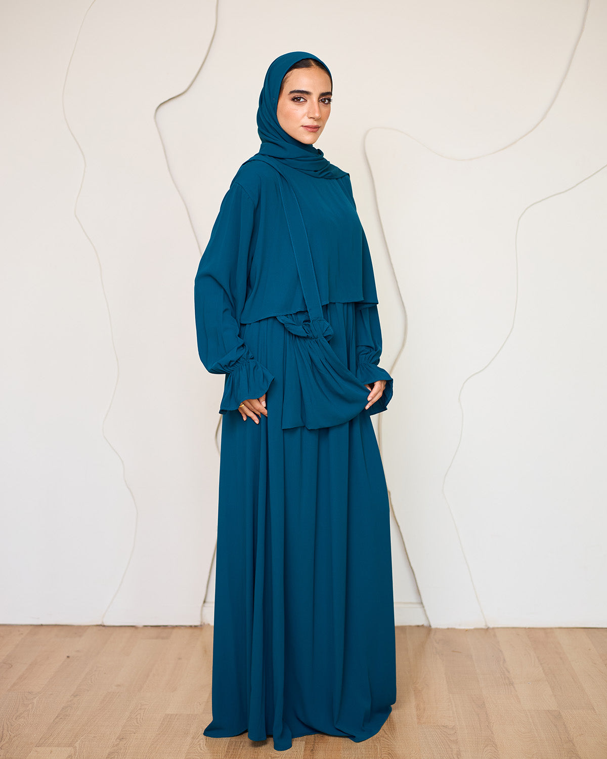 TEAL CREPE DRESSY ISDAL