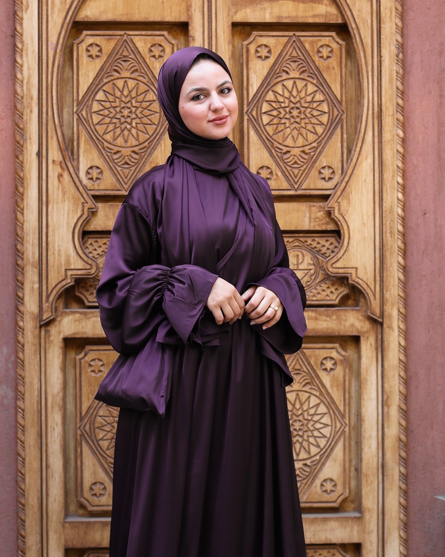 SHADOW PURPLE SATIN DRESS ISDAL