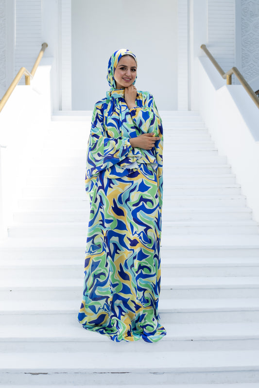 EMERALD SEA PRINT CLASSIC SATIN ISDAL