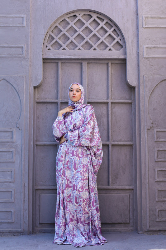 LILAC PAISLEY PRINT CLASSIC SATIN ISDAL
