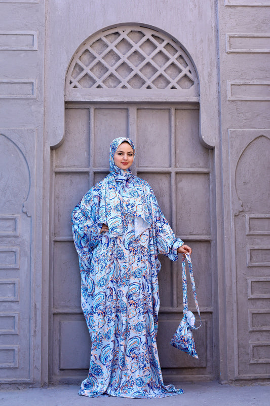 BLUE PAISLEY PRINT CLASSIC SATIN ISDAL