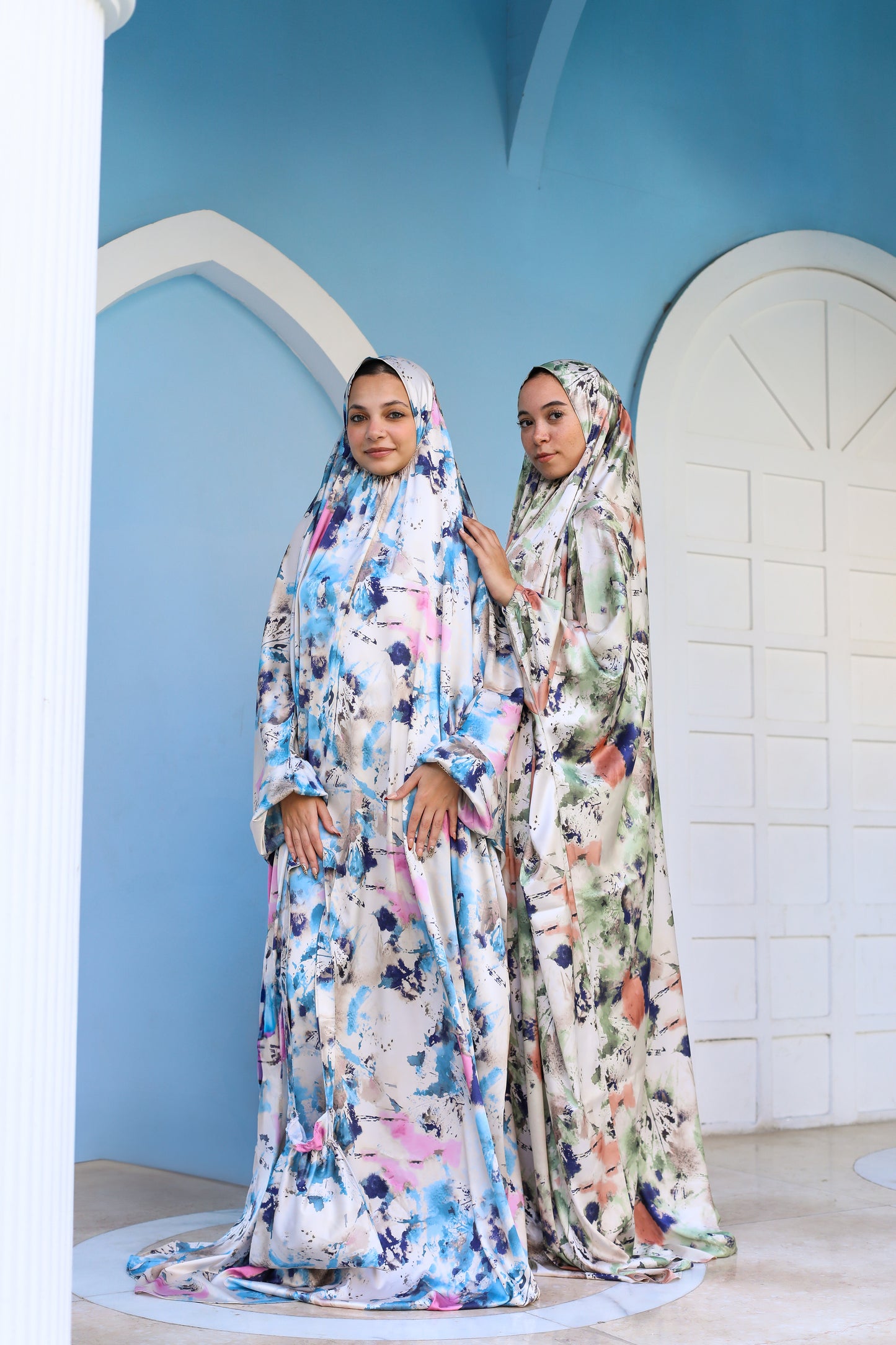DREAMY SPLASHES PRINT SATIN MALHAFA ISDAL