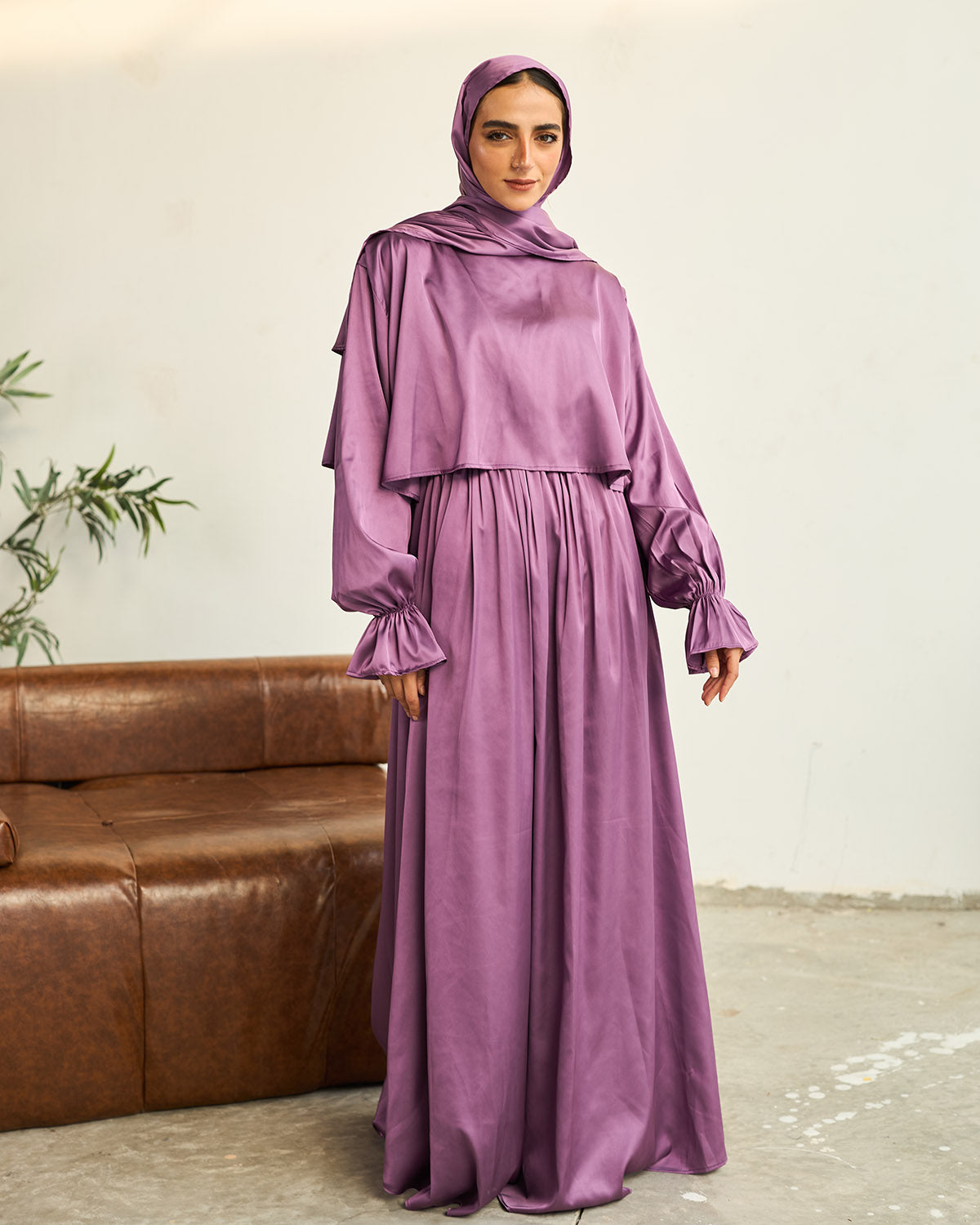 LILAC DREAM SATIN DRESS ISDAL