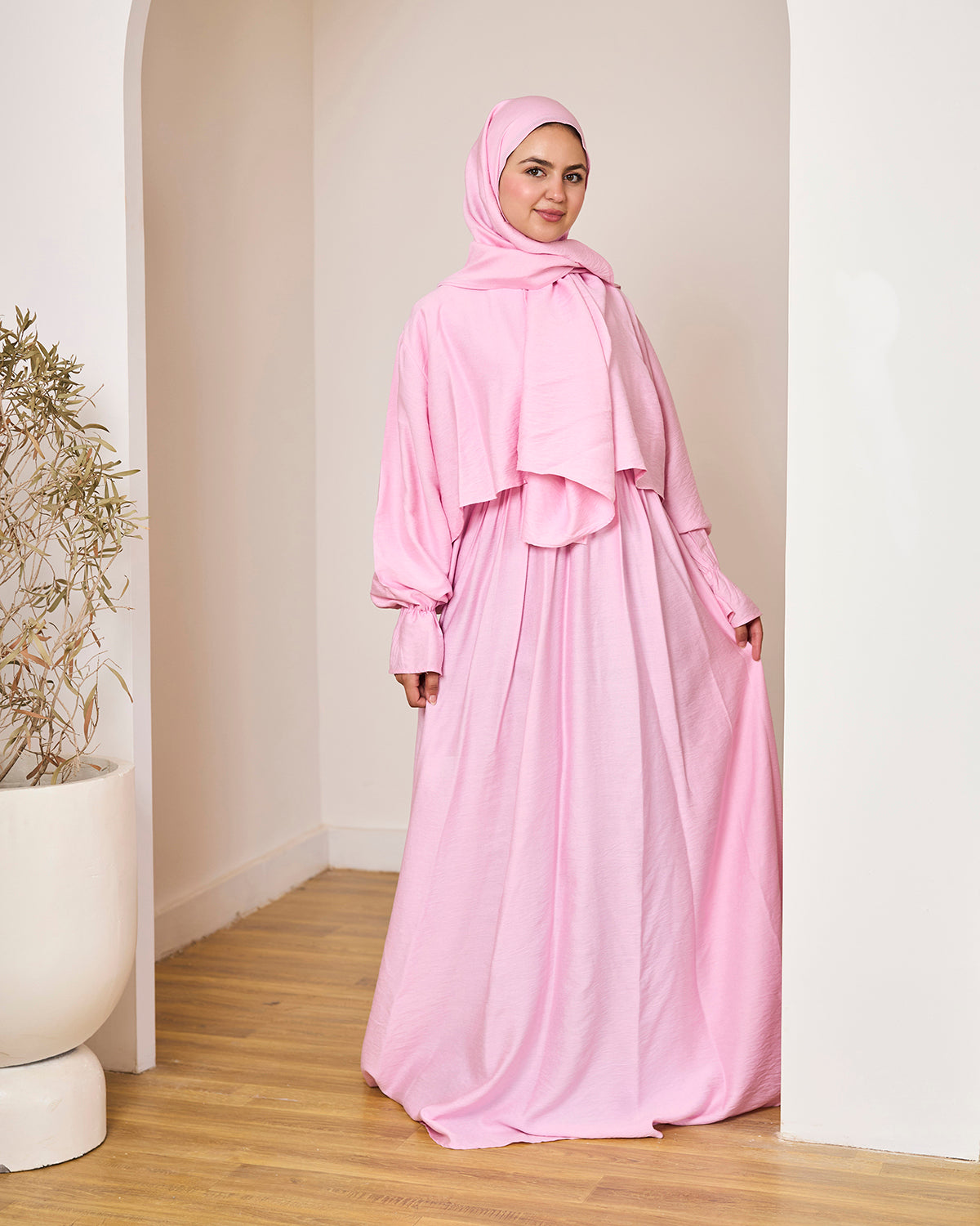 BABY PINK LINEN DRESSY ISDAL