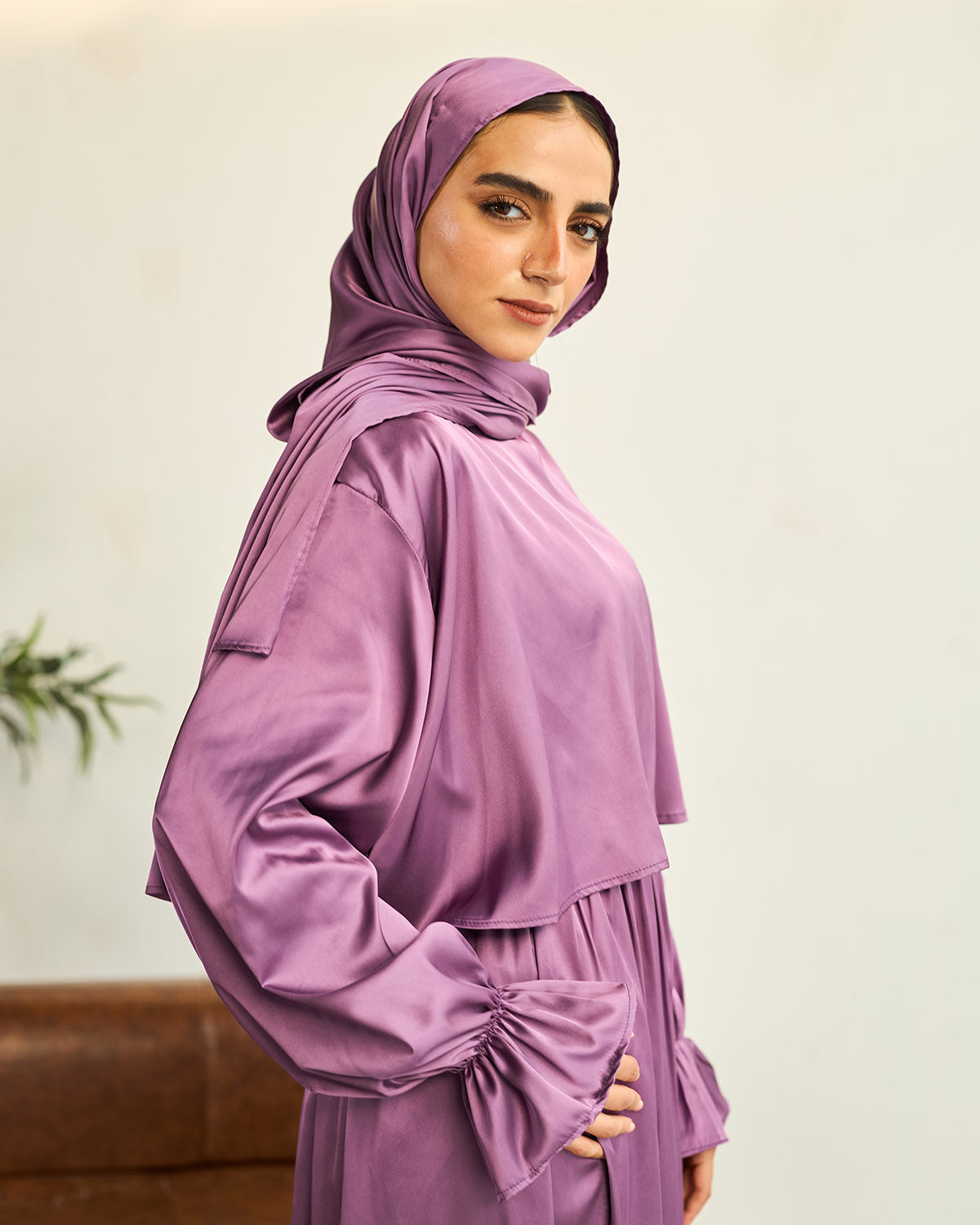 LILAC DREAM SATIN DRESS ISDAL