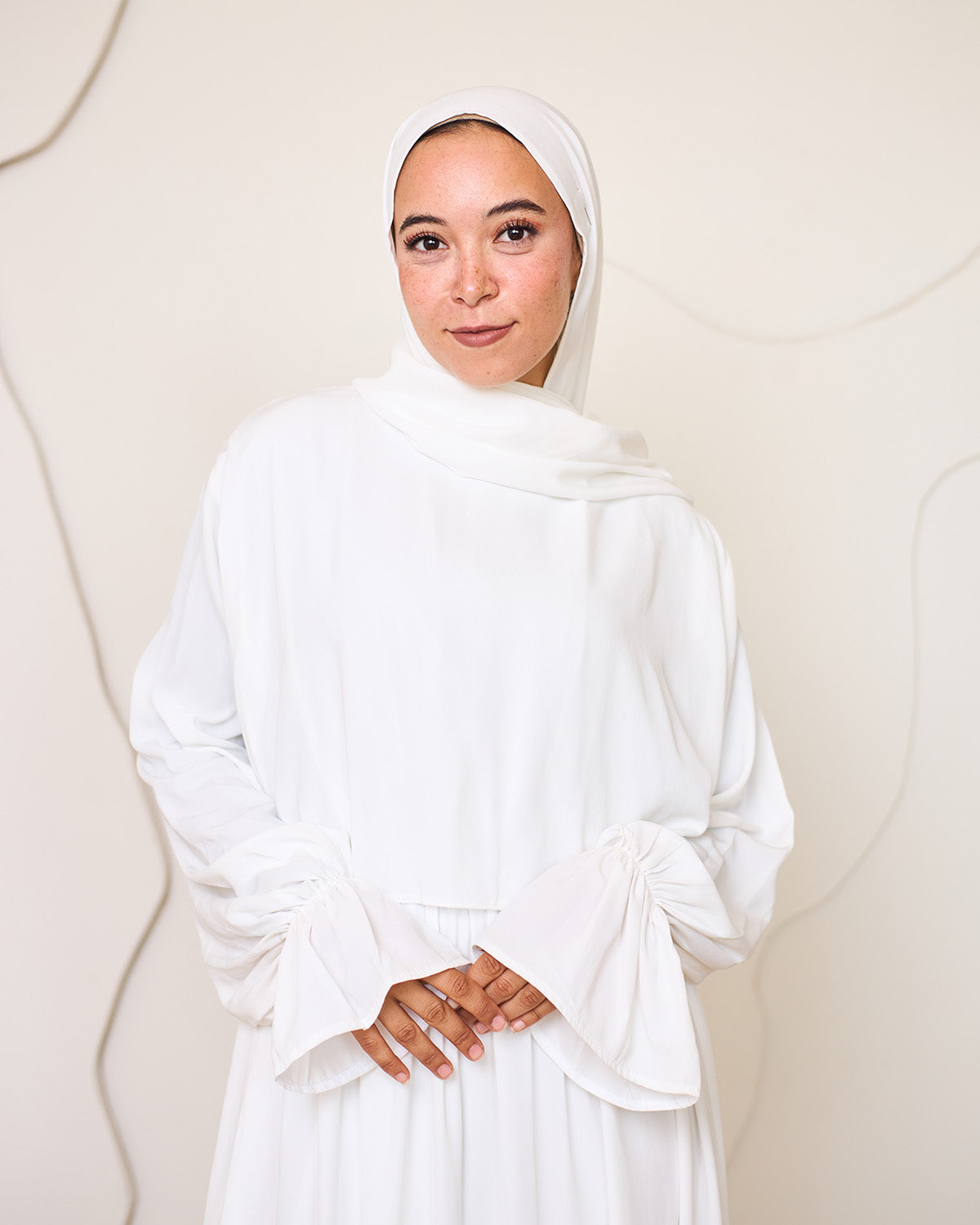 WHITE CREPE DRESSY ISDAL