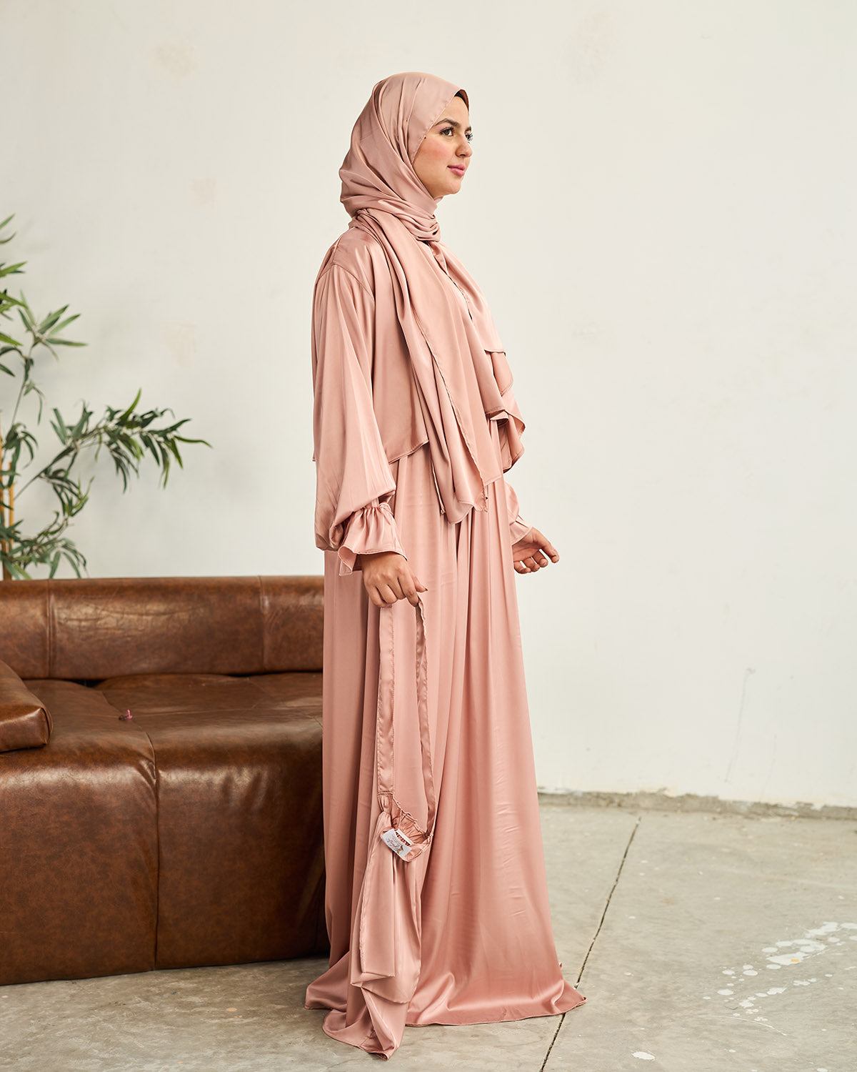 BLUSH PINK SATIN DRESS ISDAL