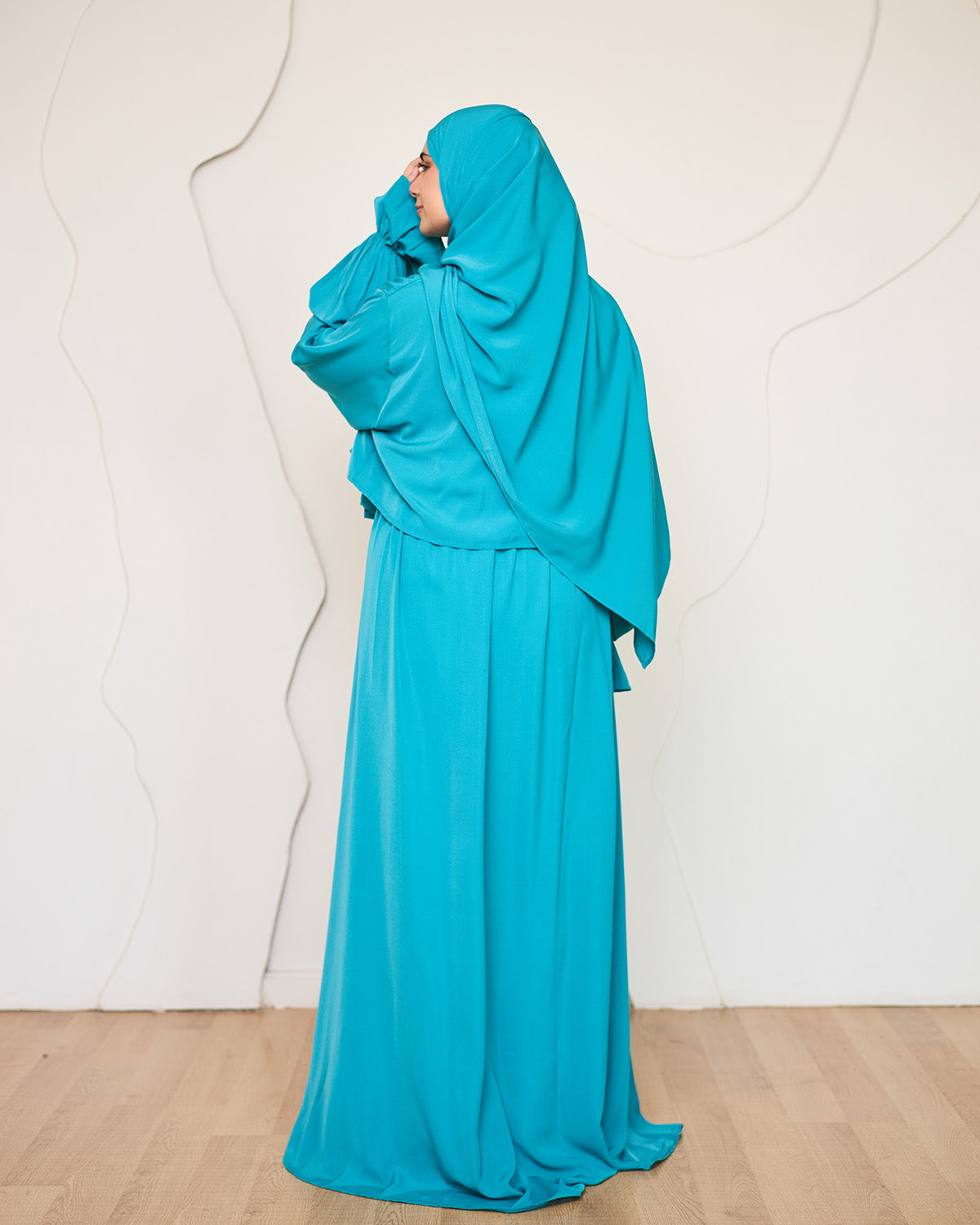 TURQUOISE CREPE DRESSY ISDAL