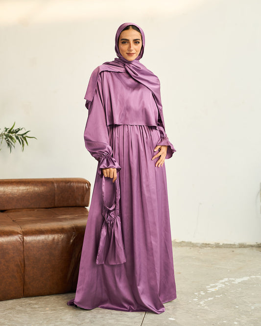 LILAC DREAM SATIN DRESS ISDAL