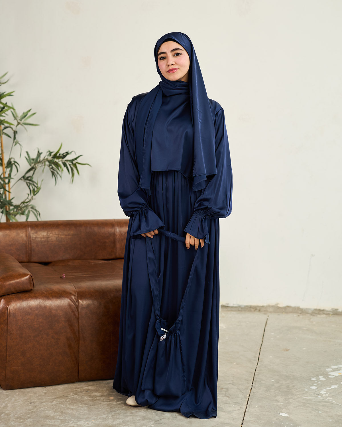 MIDNIGHT BLUE SATIN DRESS ISDAL