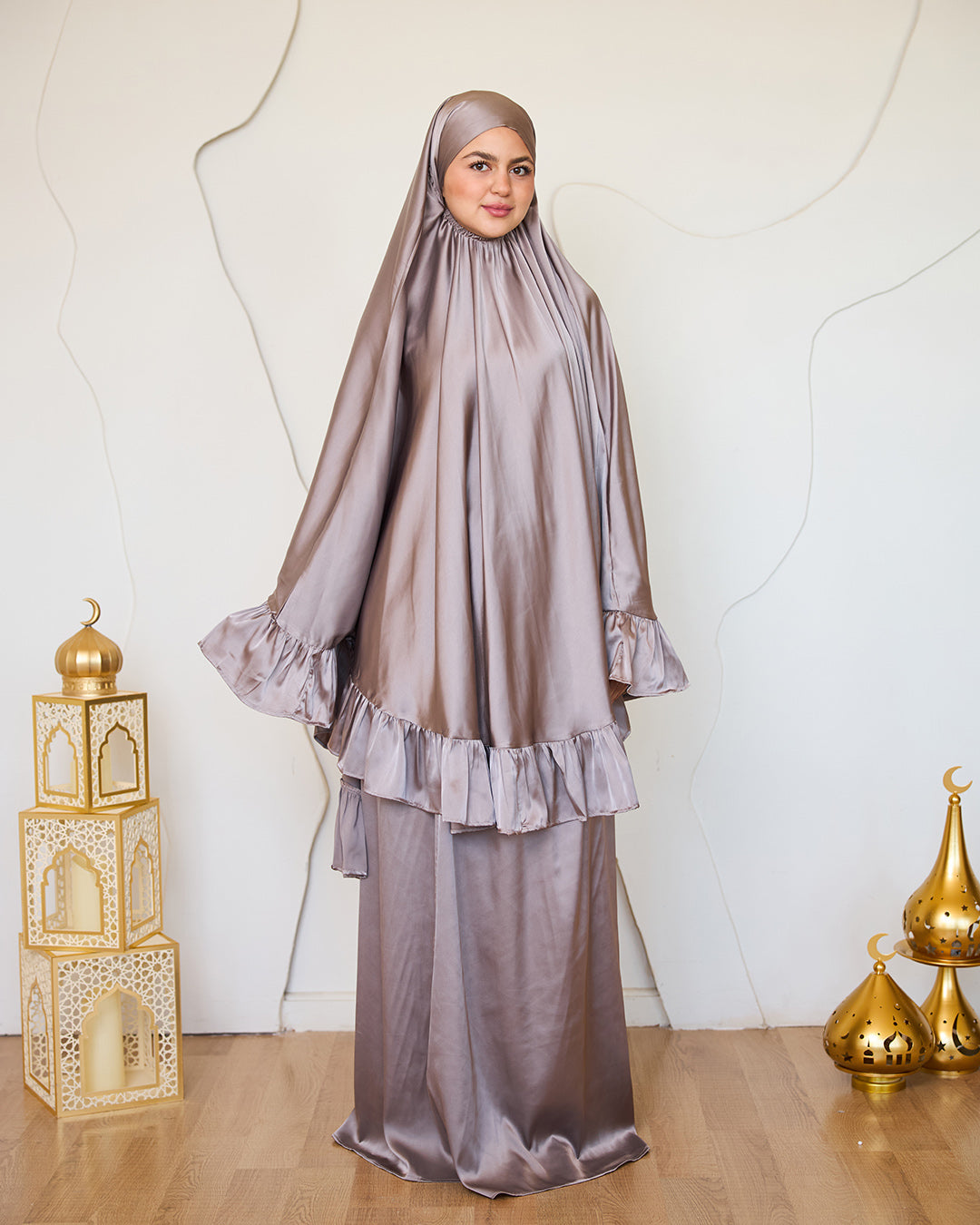 NUDE SATIN SET ISDAL