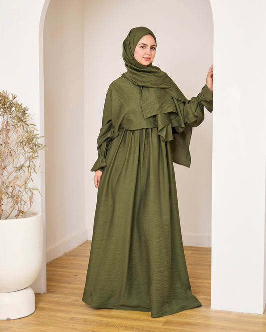OLIVE LINEN DRESSY ISDAL