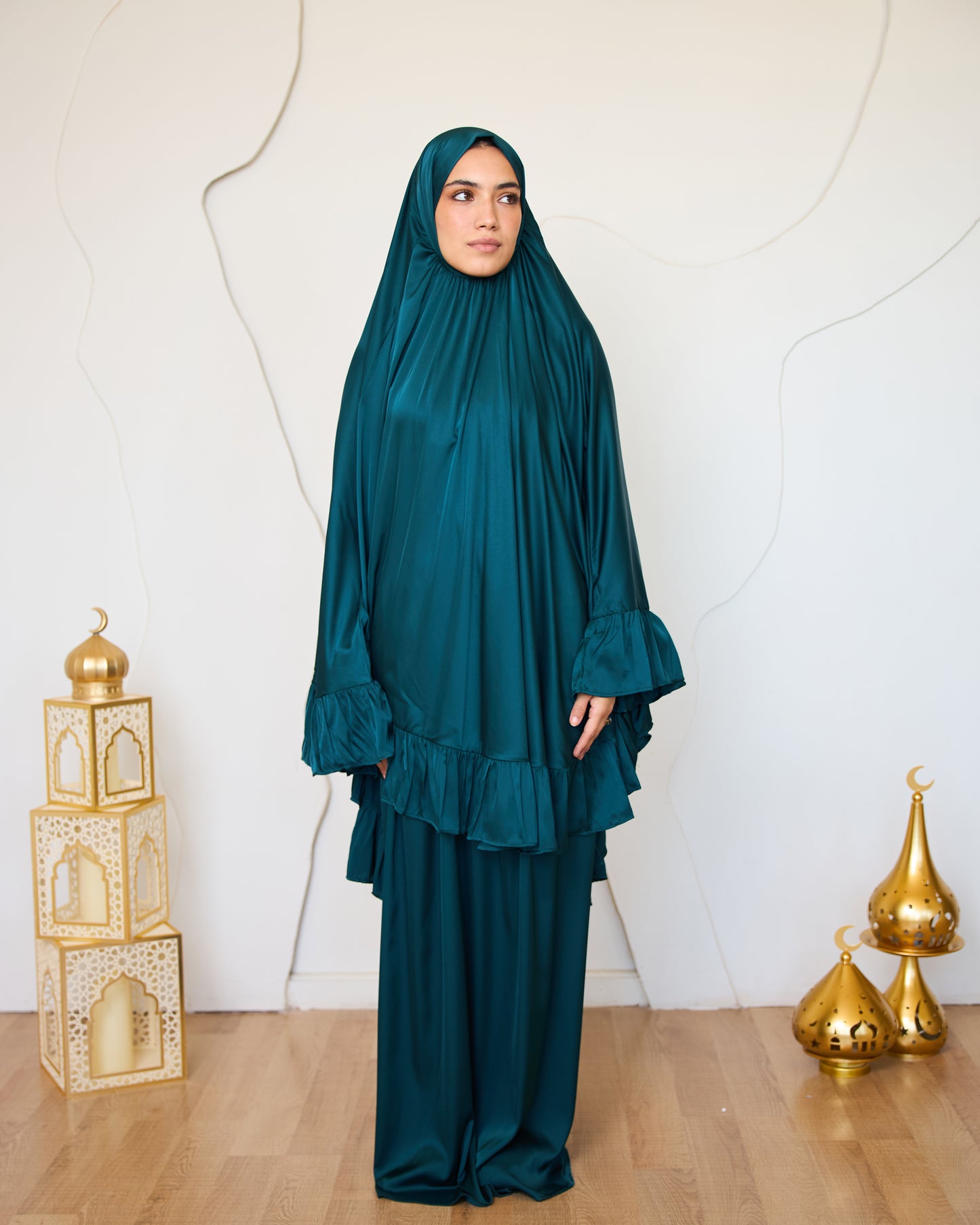 TEAL SATIN SET ISDAL