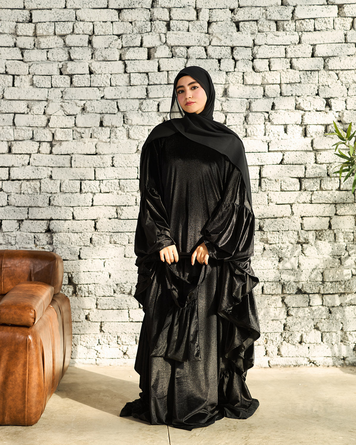 BLACK VELVET RUFFLES ISDAL