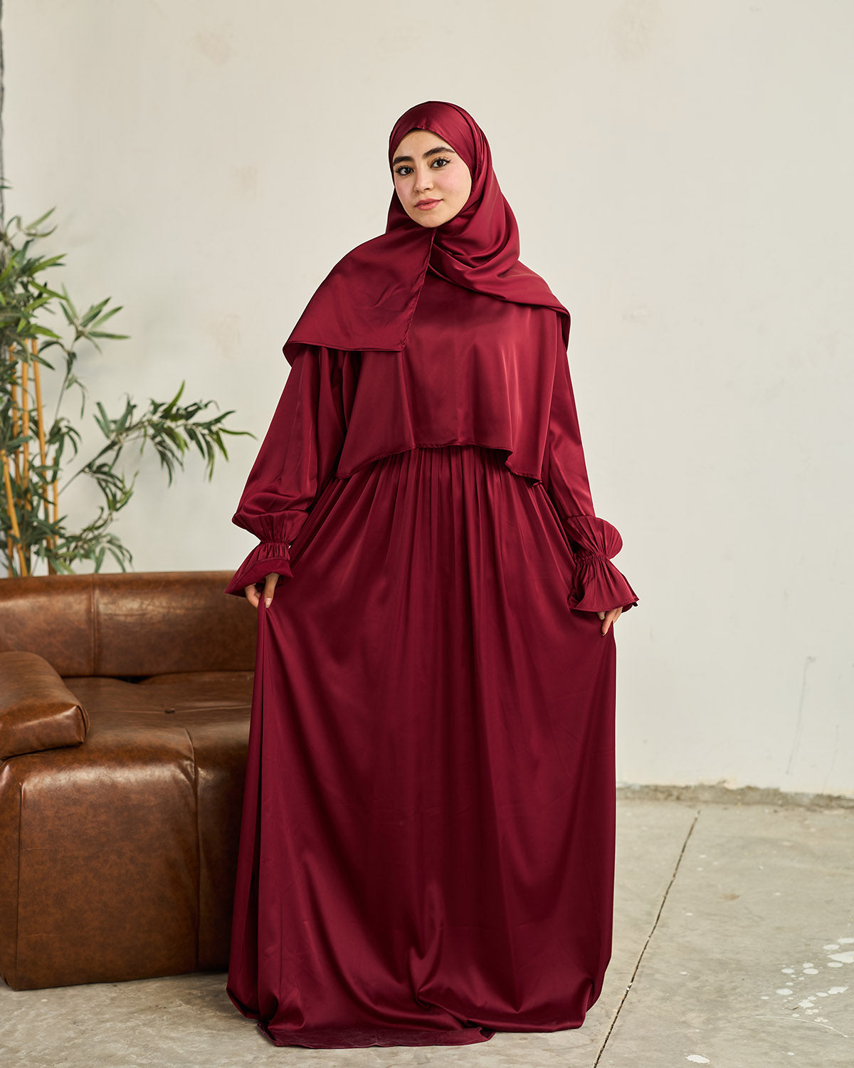 MAHOGANY JAM SATIN DRESS ISDAL
