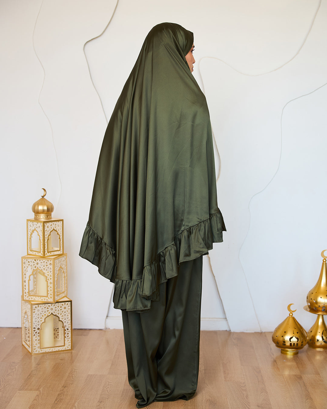 OLIVE SATIN SET ISDAL