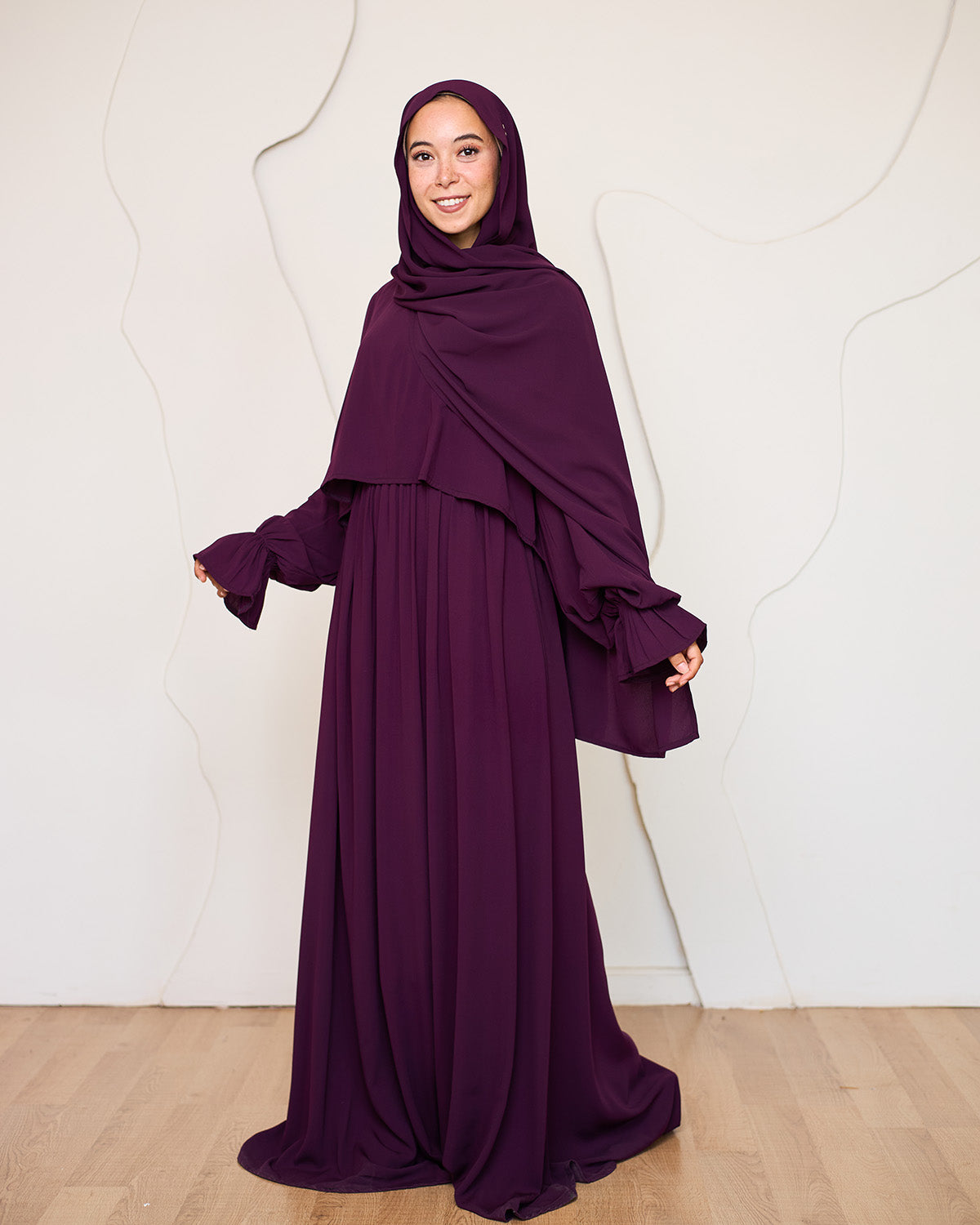 PURPLE CREPE DRESSY ISDAL