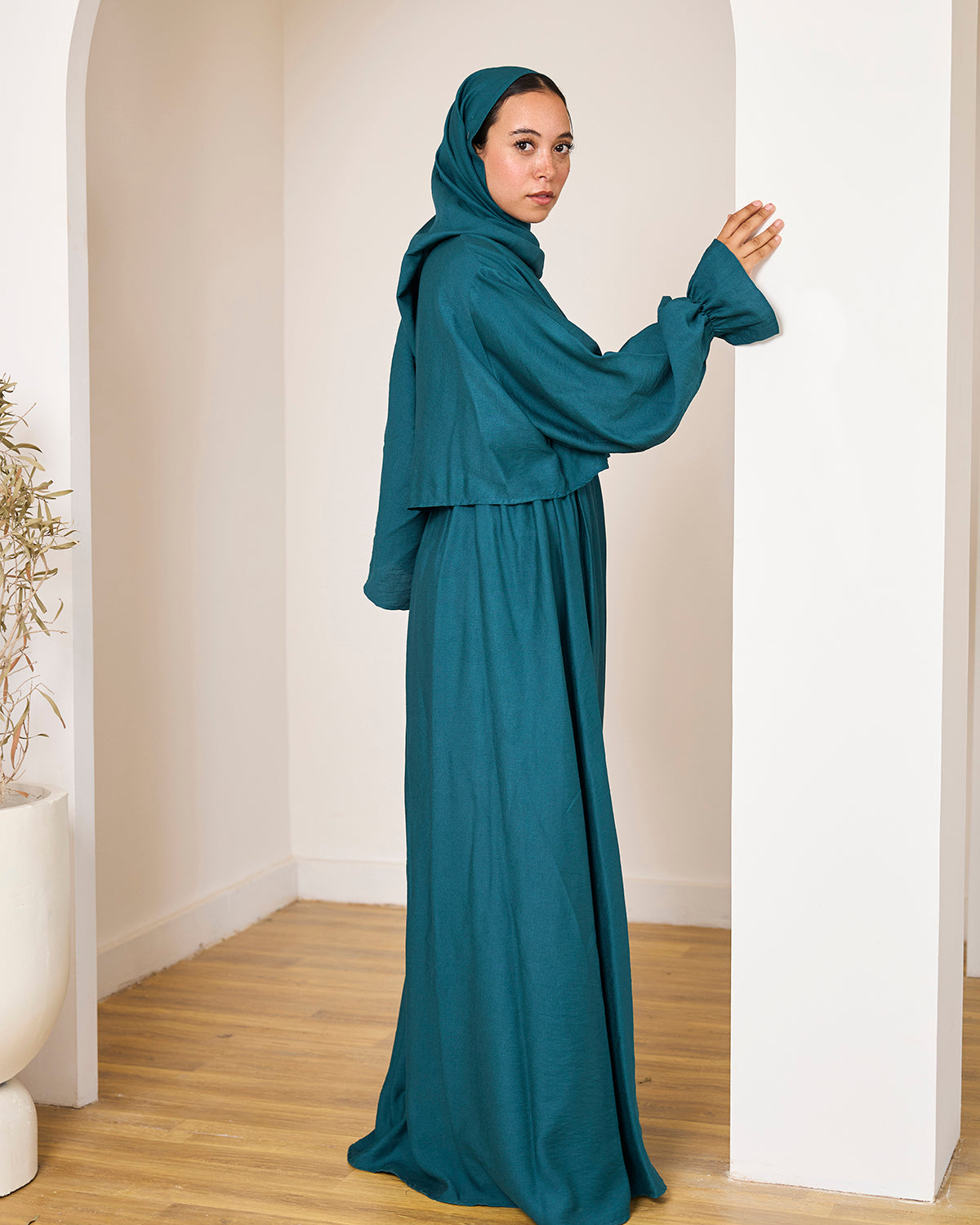 TEAL LINEN DRESSY ISDAL