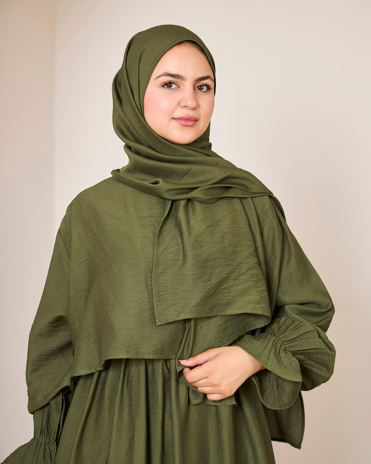 OLIVE LINEN DRESSY ISDAL