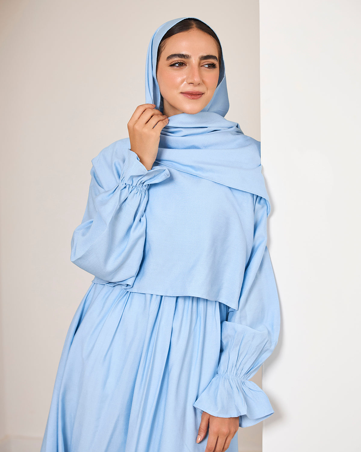 BABY BLUE LINEN DRESSY ISDAL