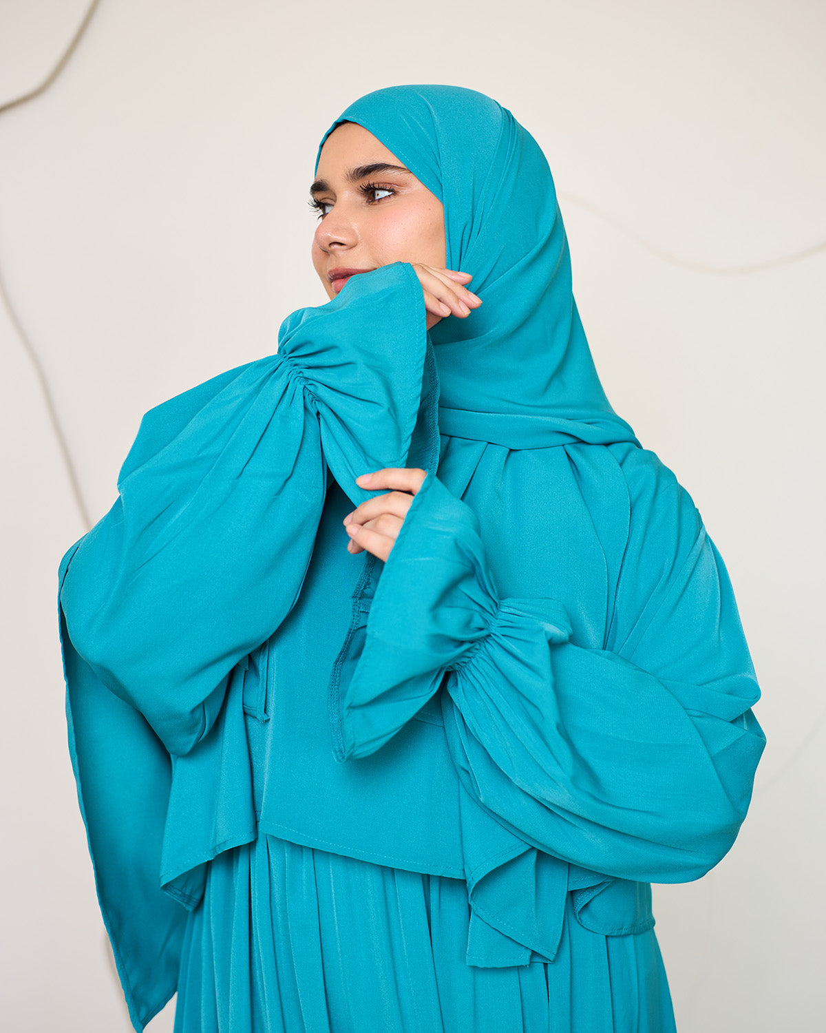 TURQUOISE CREPE DRESSY ISDAL