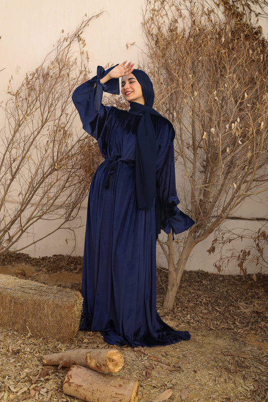 NAVY VELVET ABAYA ISDAL