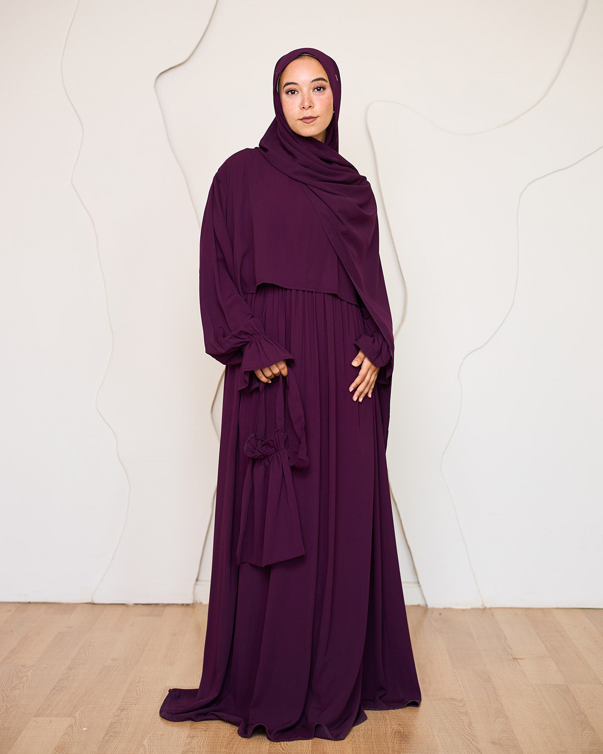 PURPLE CREPE DRESSY ISDAL