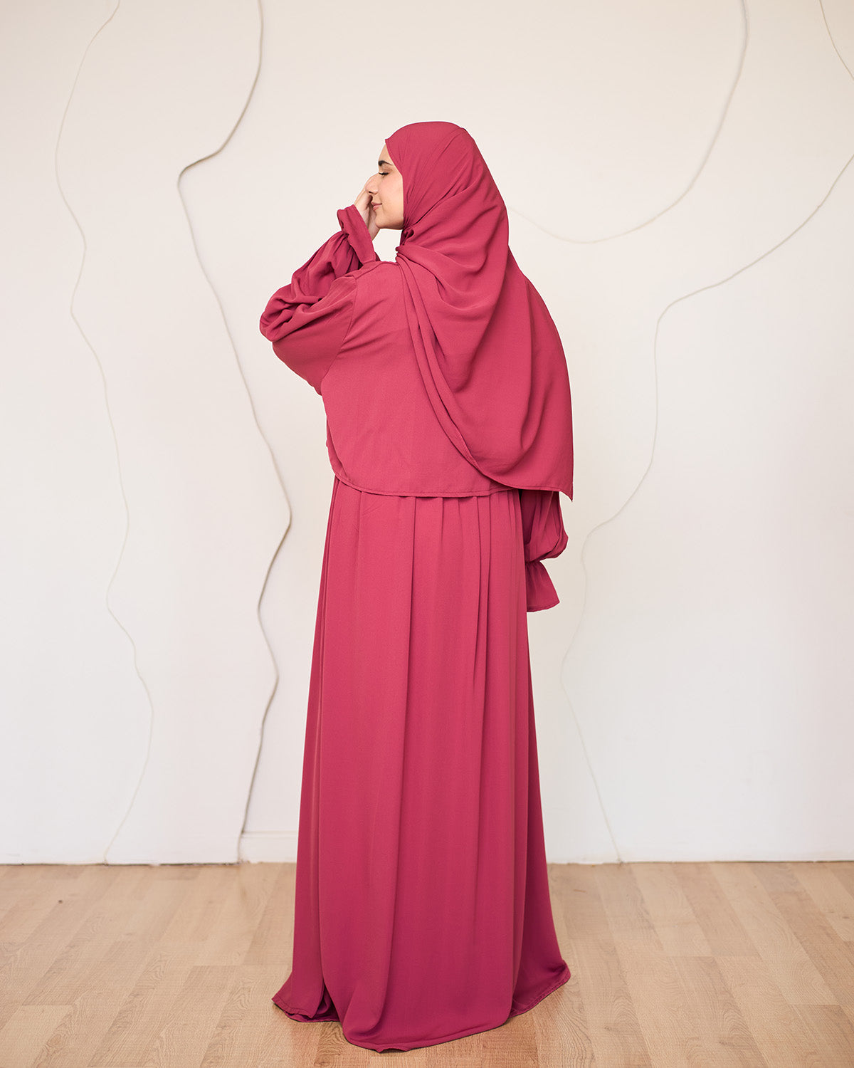 BRICK RED CREPE DRESSY ISDAL